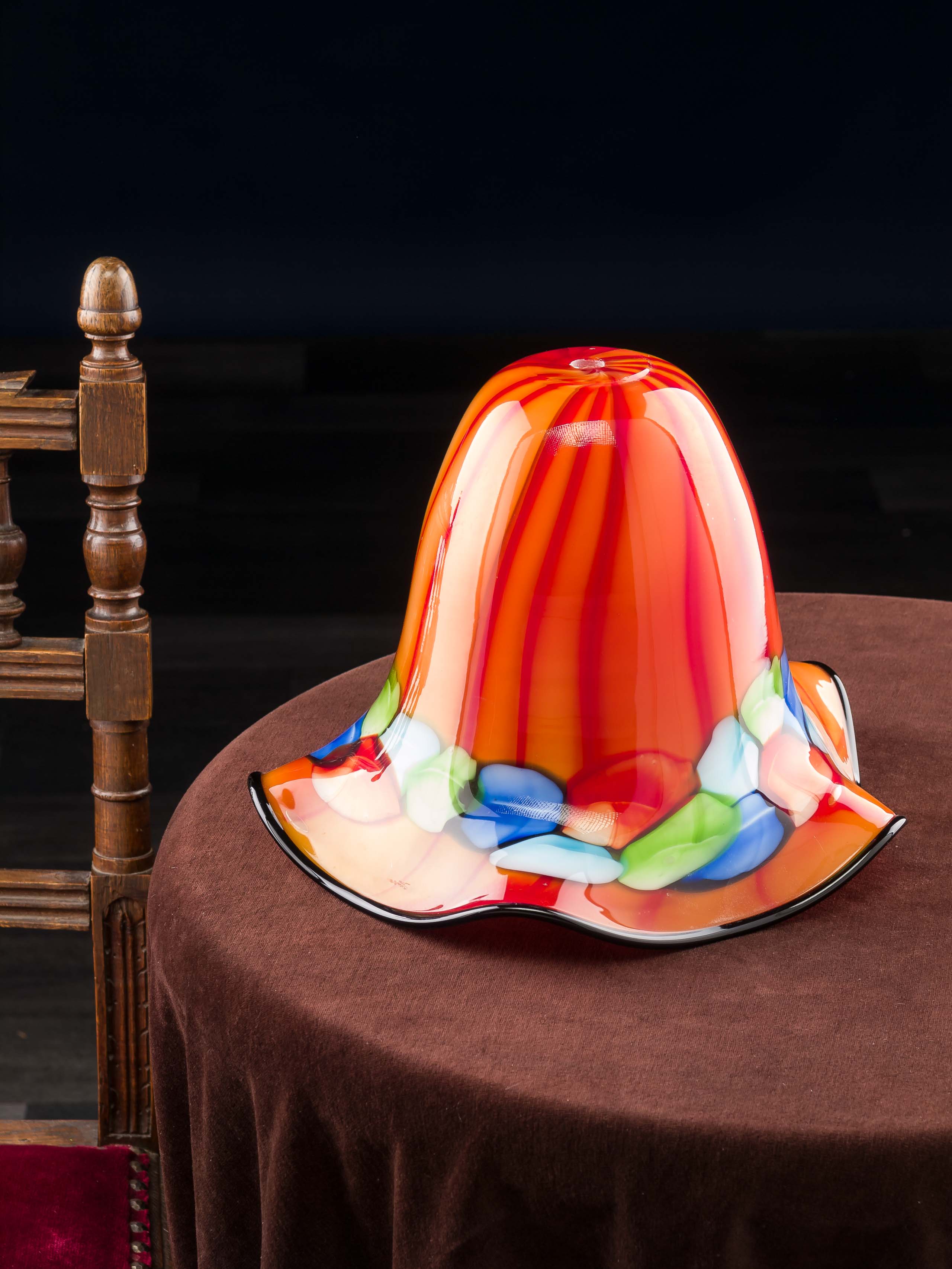 Lampenschirm Tischlampe Lampe Glas Glasschirm Murano Stil glass lampshade orange