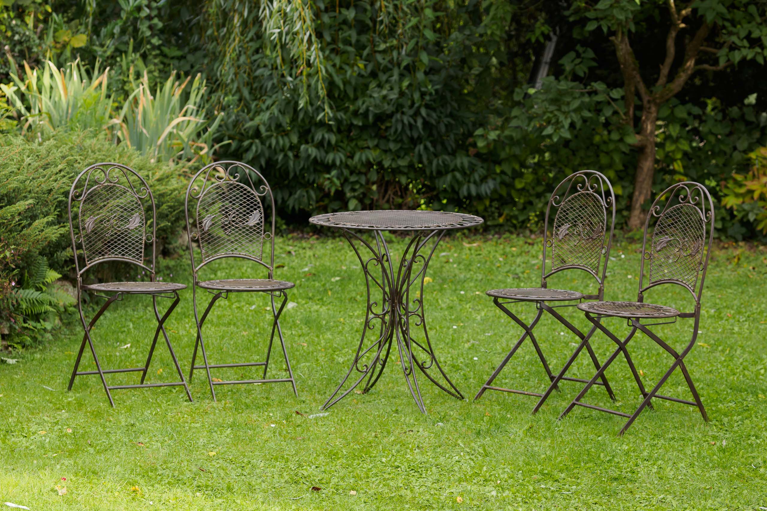 1xRZ-3-4xRZ-4-155eead3a7fc1d GARNITUR GARTENTISCH 4 STÜHLE EISEN SCHMIEDEEISEN GARTENMÖBEL ANTIK STIL BRAUN