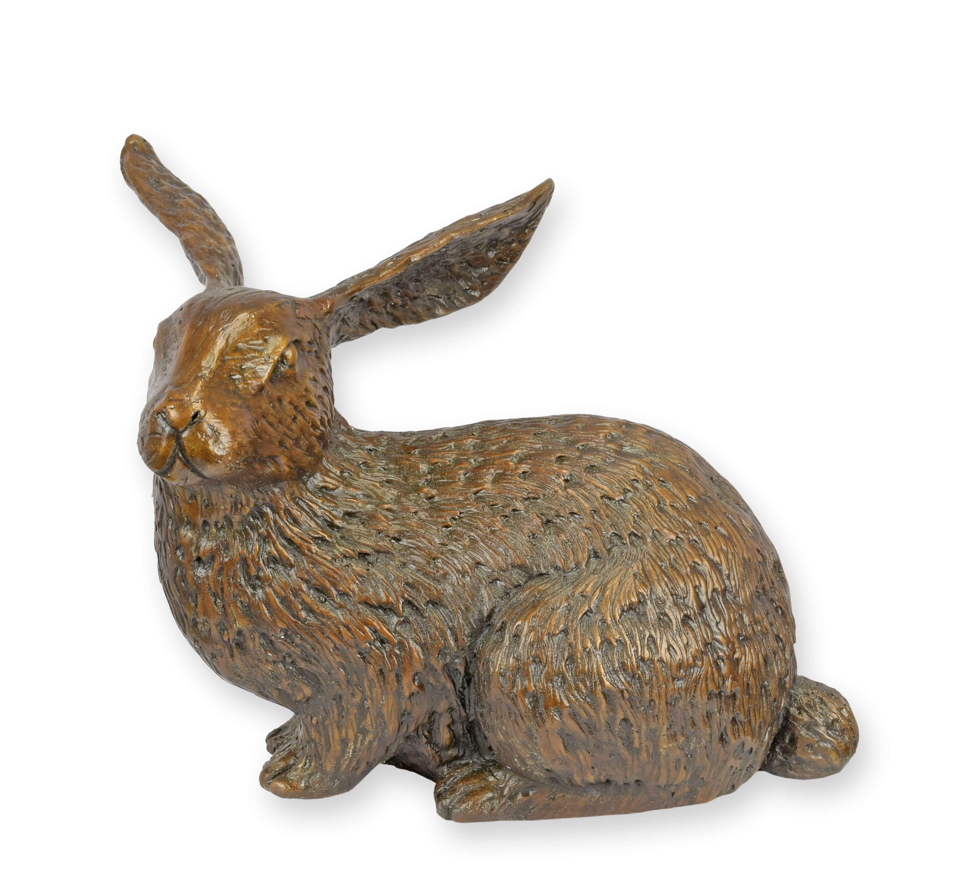 Hasenfigur, Bronzefarben, Skulptur, Tierfigur, Deko