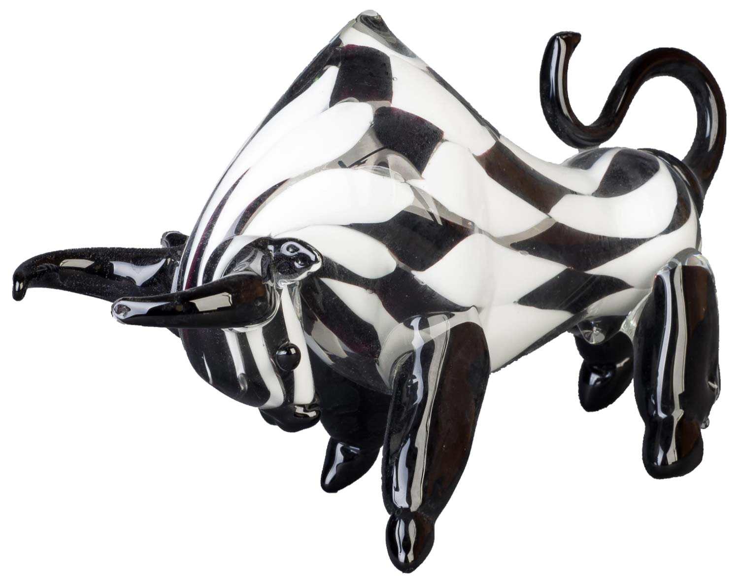 Glasfigur Figur Skulptur Stier Bulle Glas Glasskulptur Murano Antik-Stil - 33cm