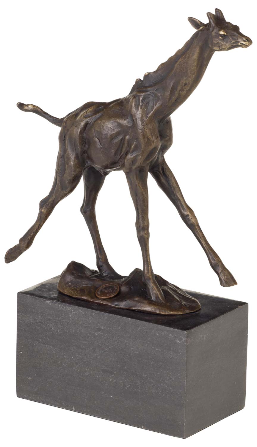 Bronzeskulptur Bronzeskulptur Bronze Giraffe Figur Statue im Antik-Stil 26cm