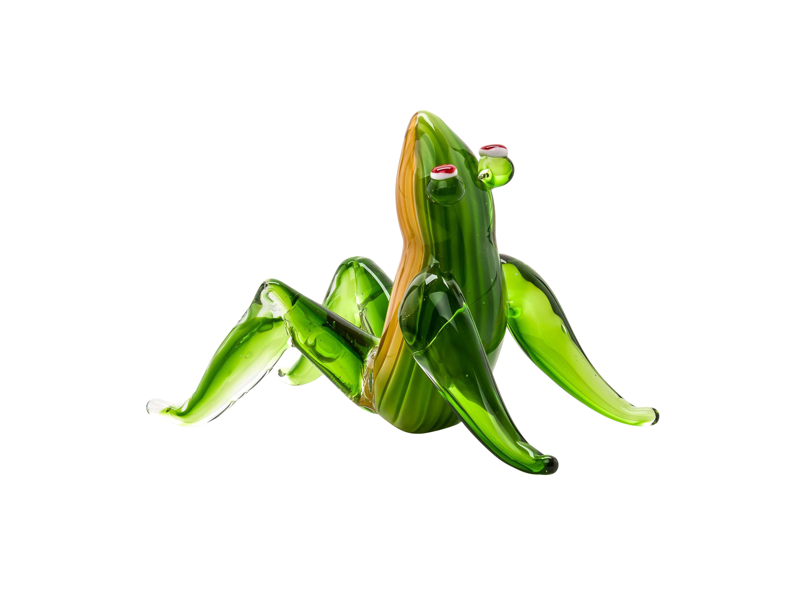 Glasfigur Frosch Glas Figur glass frog Glaskunst Glasobjekt Dekoration 13cm