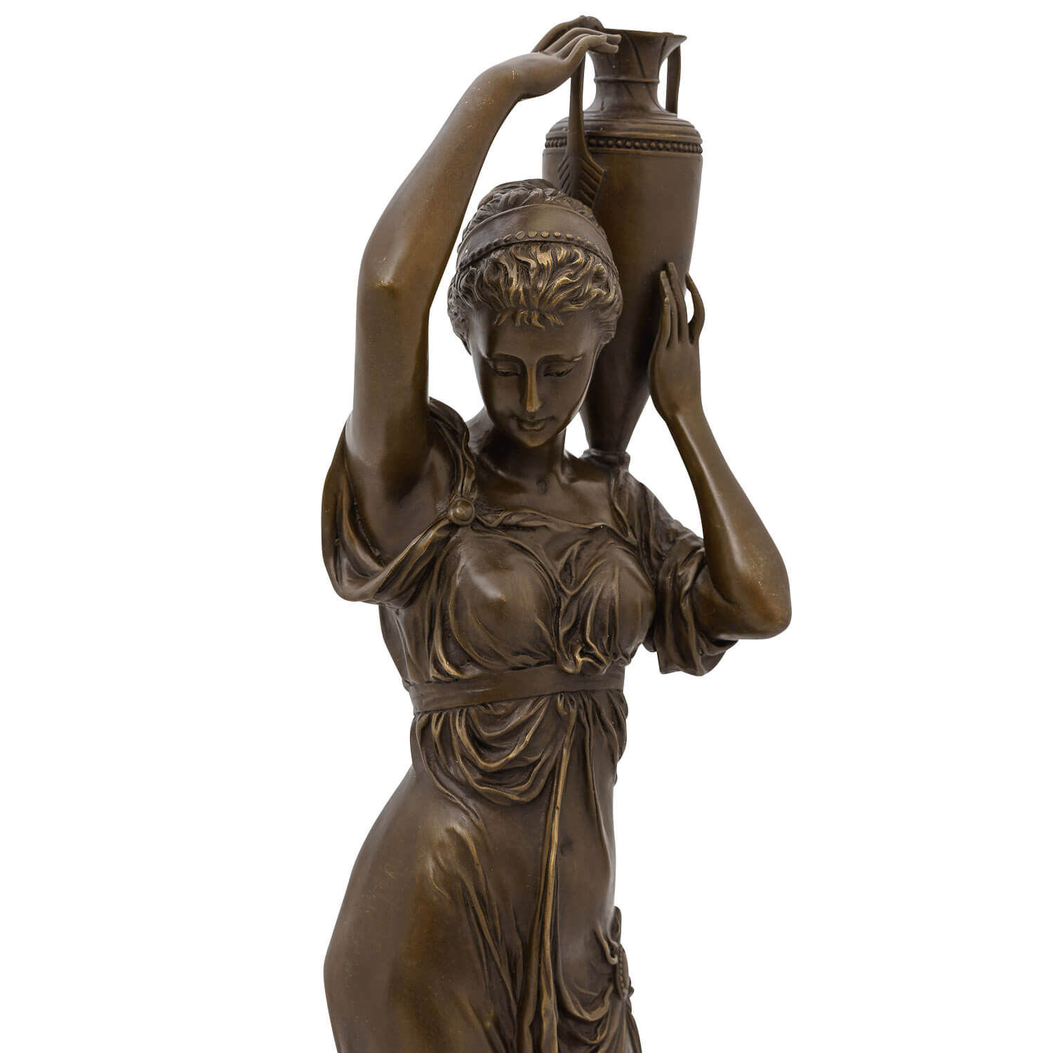 Bronzeskulptur Göttin Hebe Urne Amphore im Antik-Stil Bronze Figur Statue 75cm