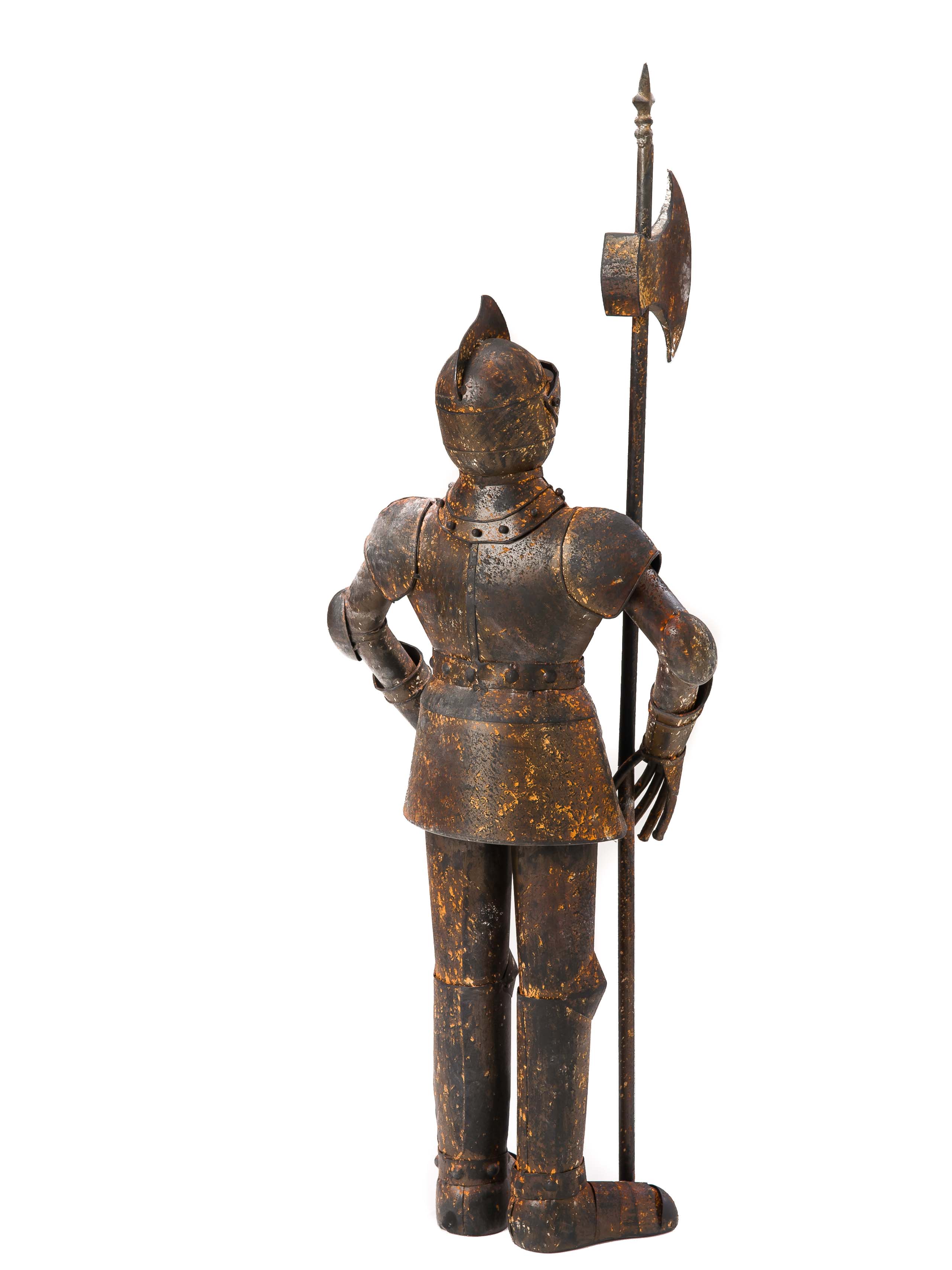 Skulptur Ritter 92cm Eisen Ritterrüstung rostig Rüstung antik Stil knight iron