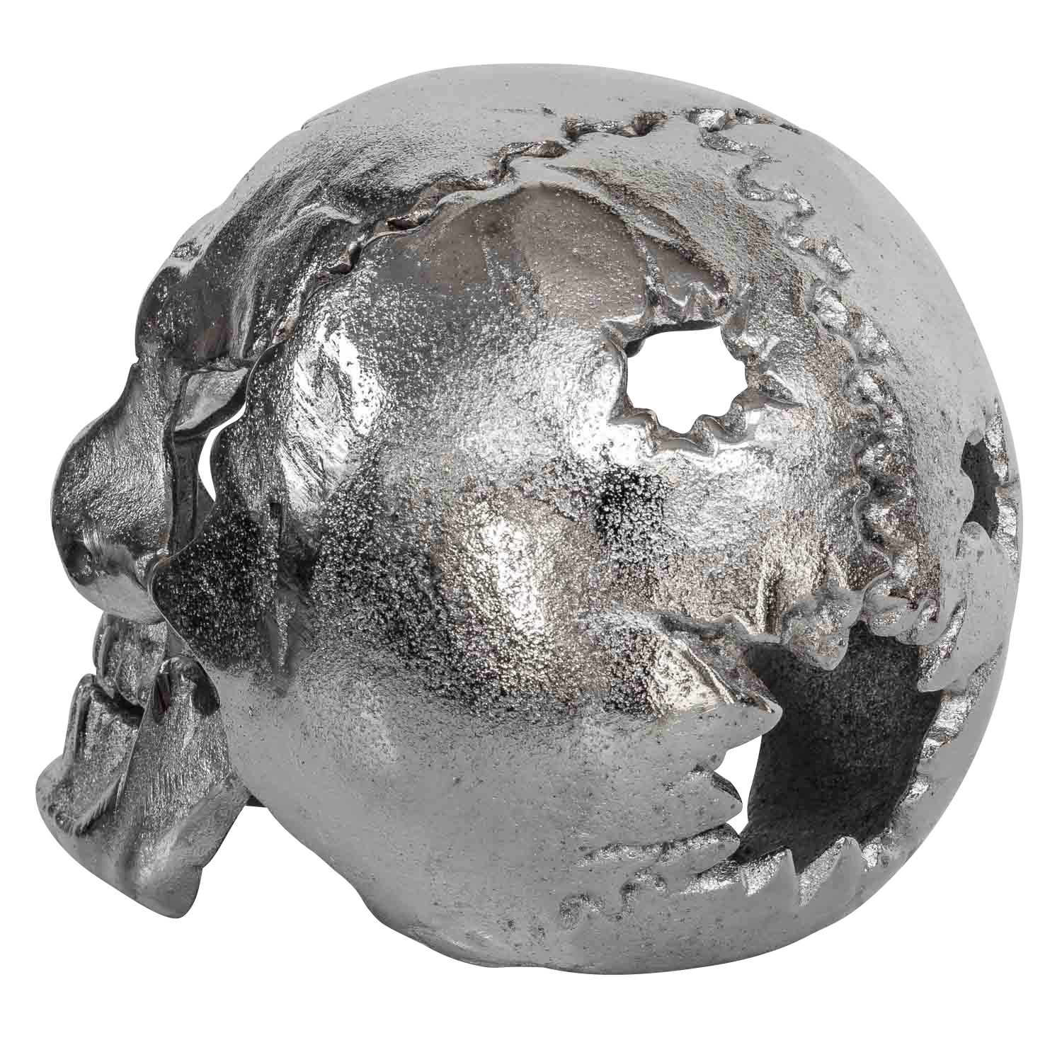 Eisenfigur Totenkopf Figur Skulptur Eisen Antik-Stil 25cm (b)