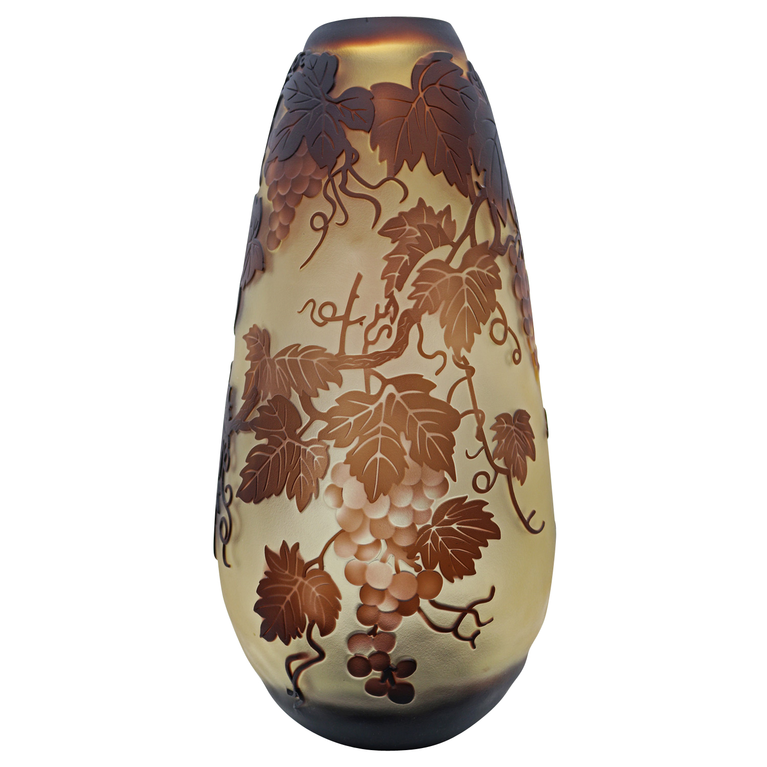 GV-61_1 Vase Replika nach Galle Gallé Glasvase Glas Antik-Jugendstil-Stil Kopie c12