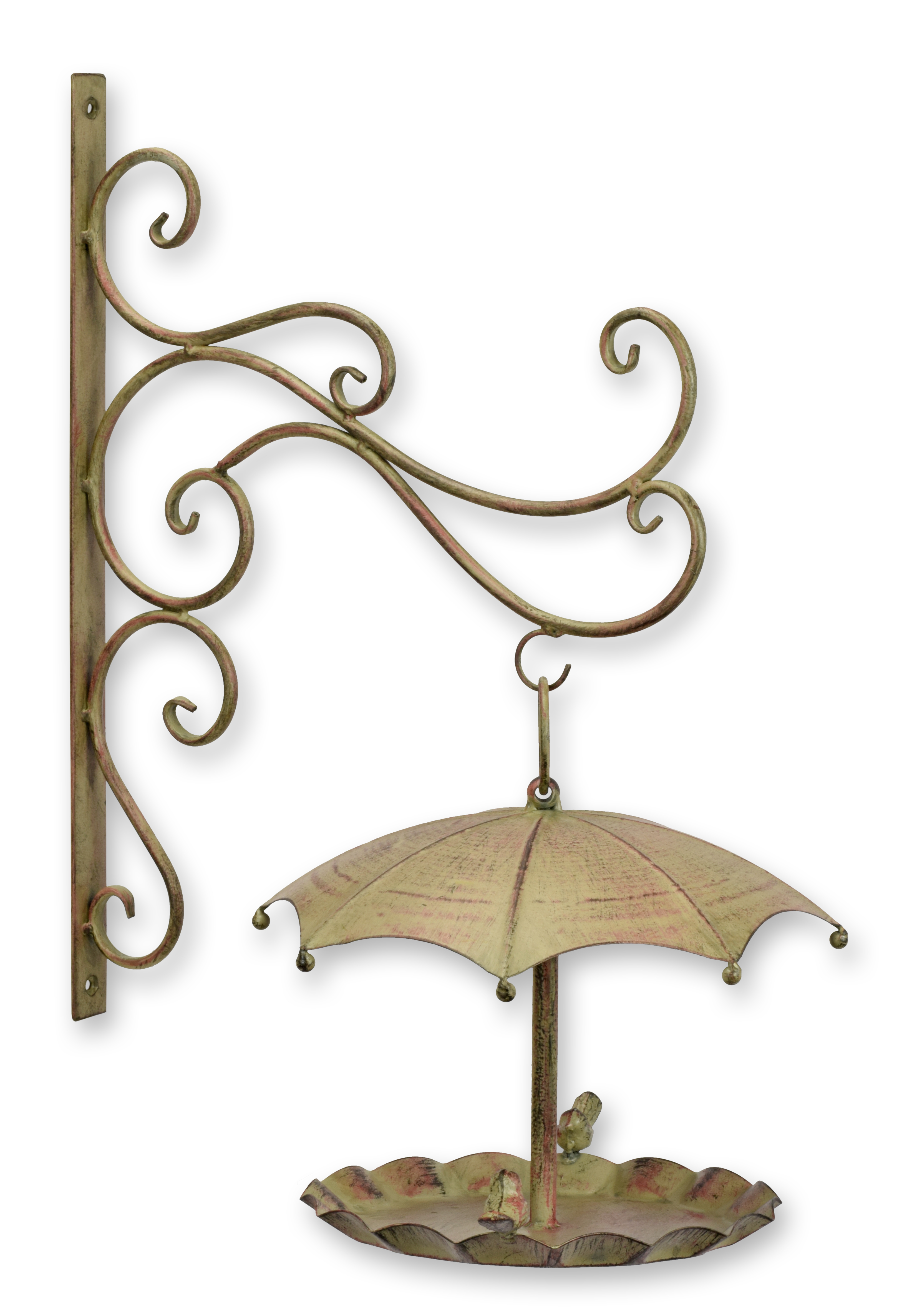 Comedero para pájaros de hierro para montar en la pared réplica diseño retro decoración