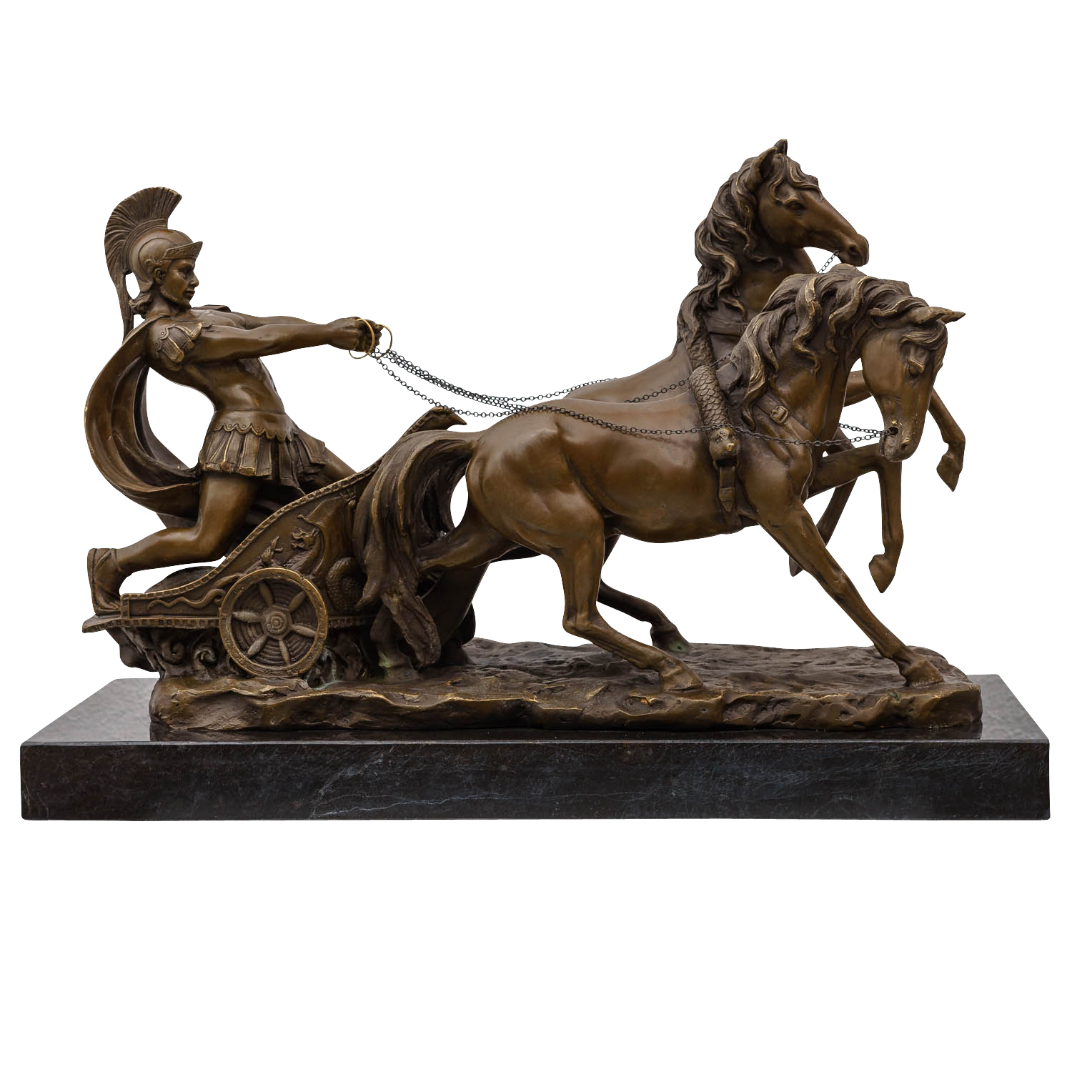 Bronzeskulptur Römer im Streitwagen nach Adrian Jones Reiter Bronze 51cm