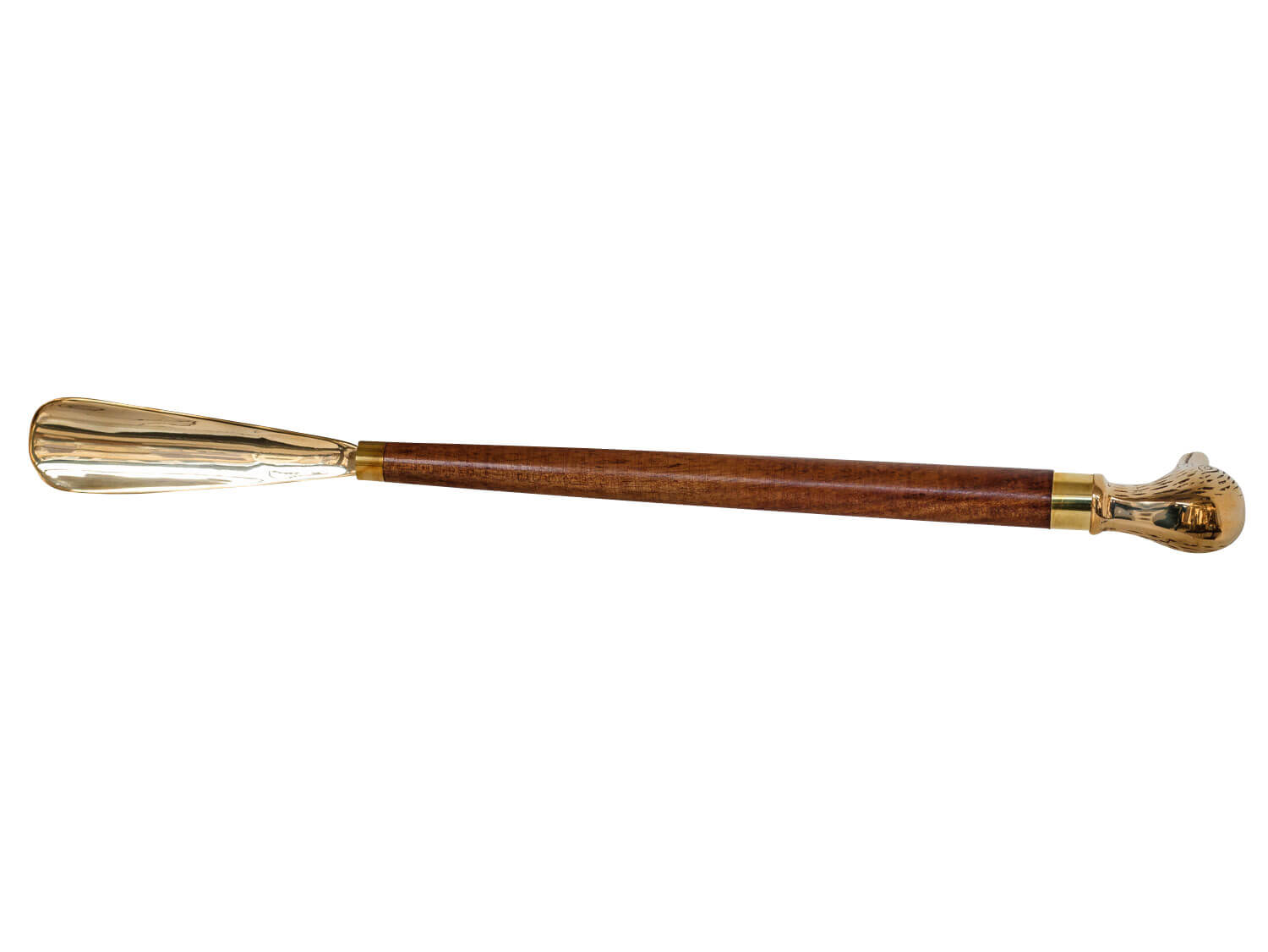 Schuhanzieher Schuhlöffel Messing Vogel gold im Antik-Stil - 48cm