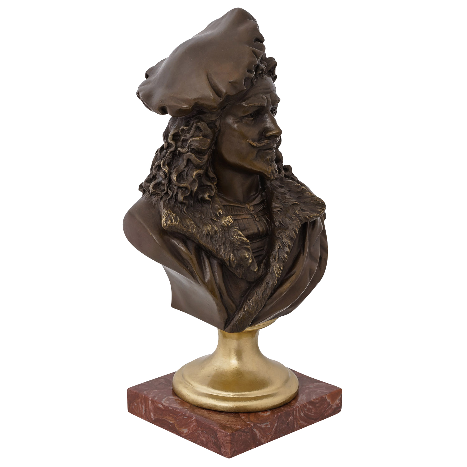 Bronzefigur Rembrandt Harmenszoon van Rijn Künstler Barock Büste Skulptur Bronze