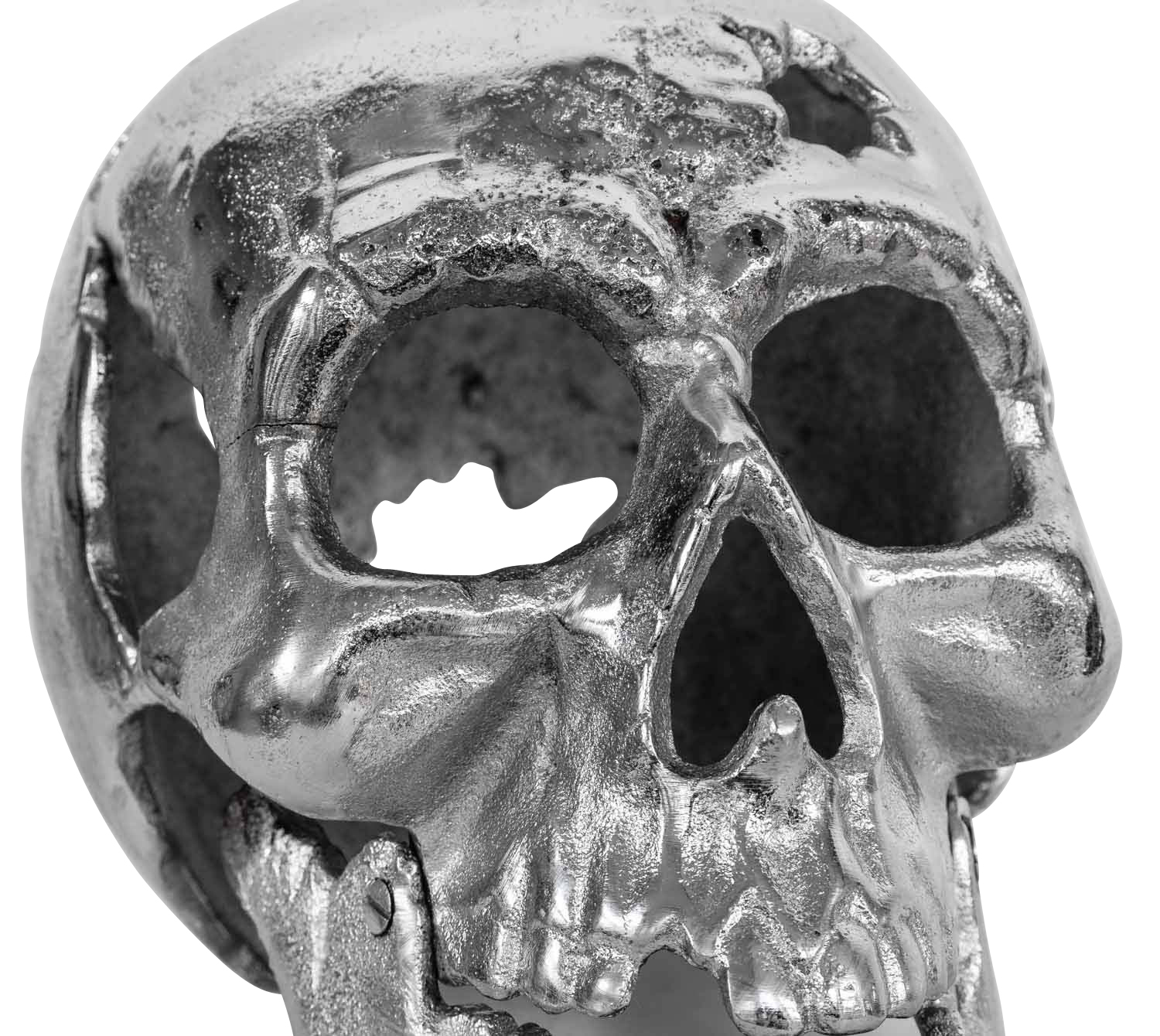 Eisenfigur Totenkopf Figur Skulptur Eisen Antik-Stil 25cm (b)
