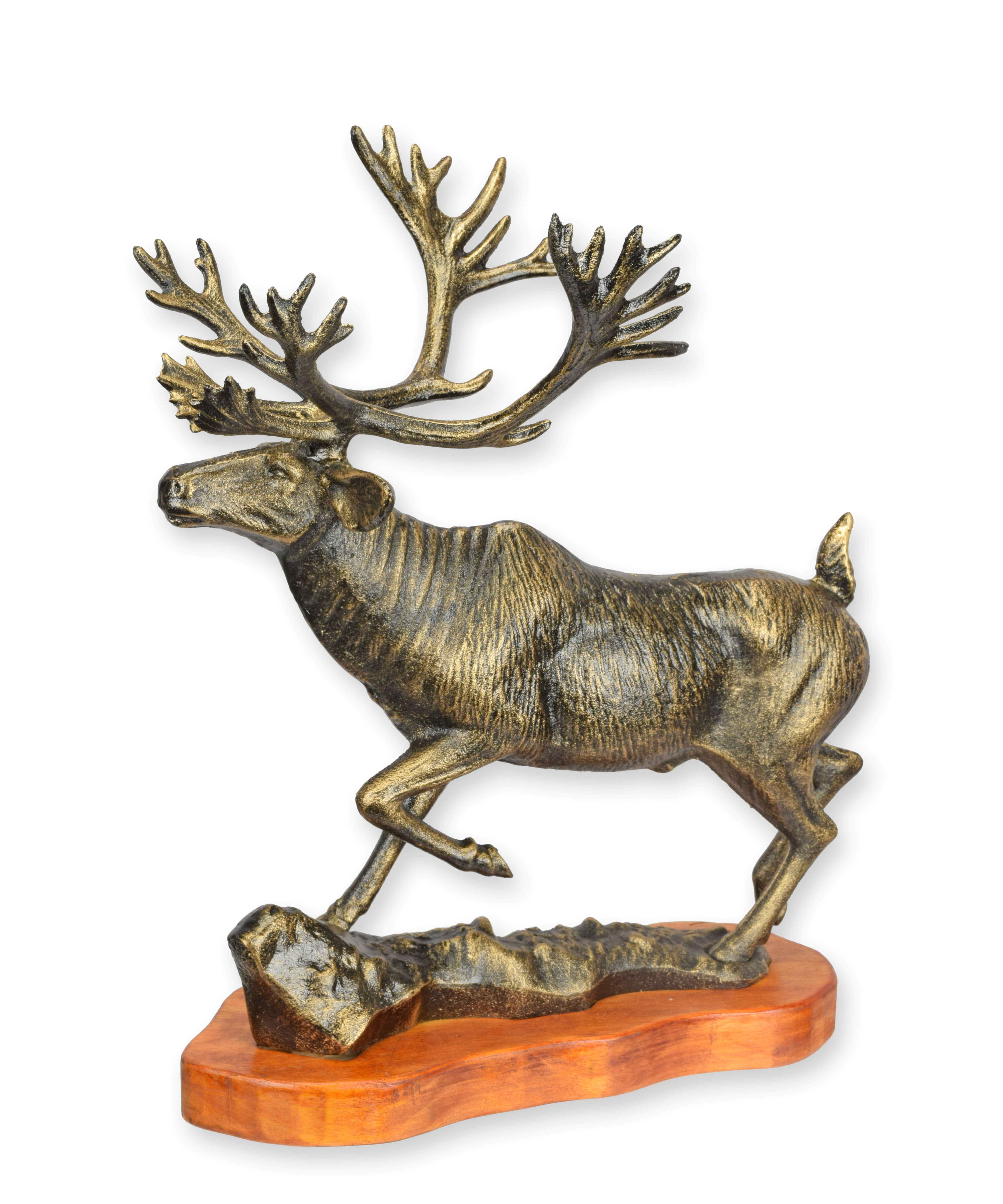 Hirschaush, Elk, Bronzestatue, Tierfigur, Dekoration
