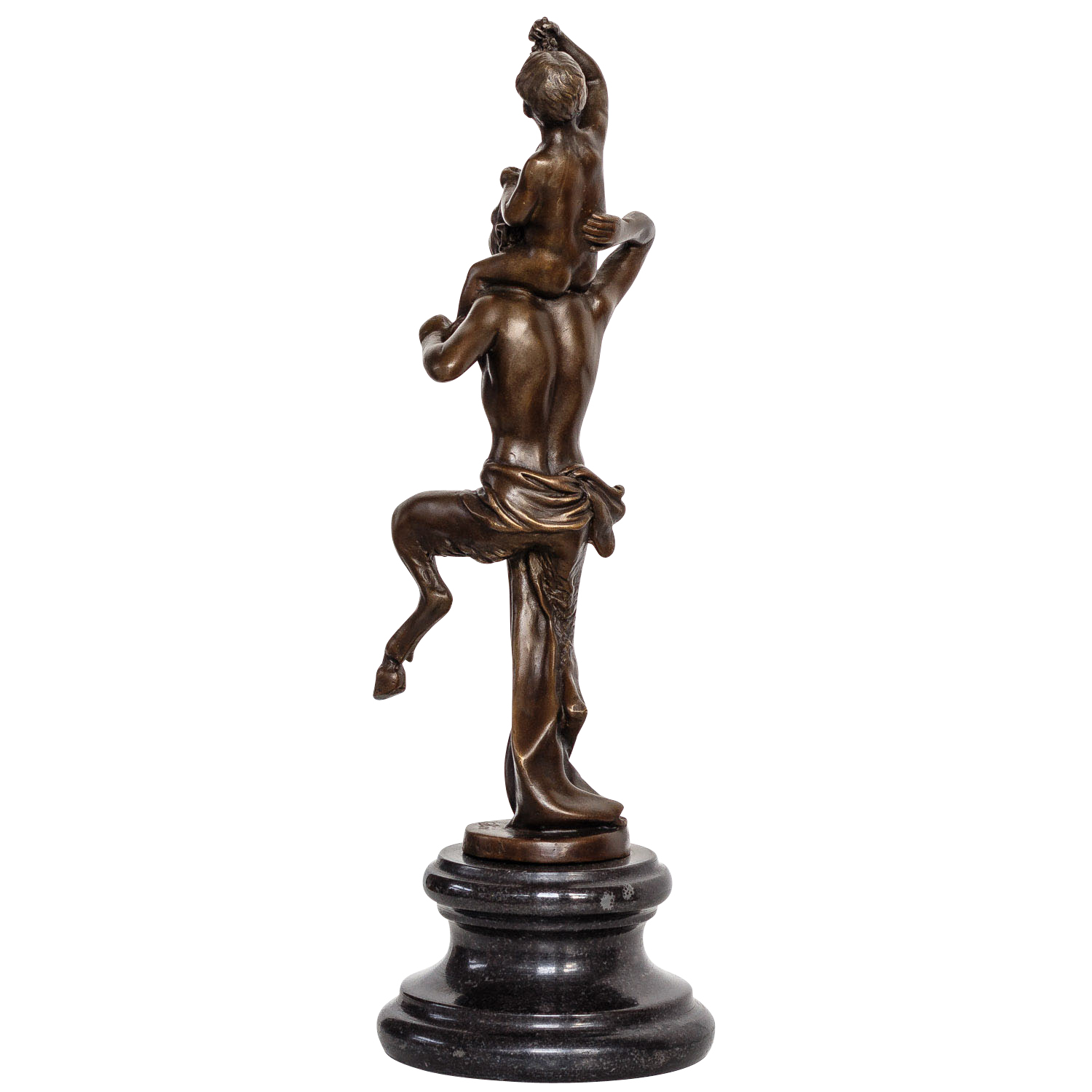 Bronzeskulptur kleiner Bacchus Wein Faun im Antik-Stil Bronze Figur Statue 31cm