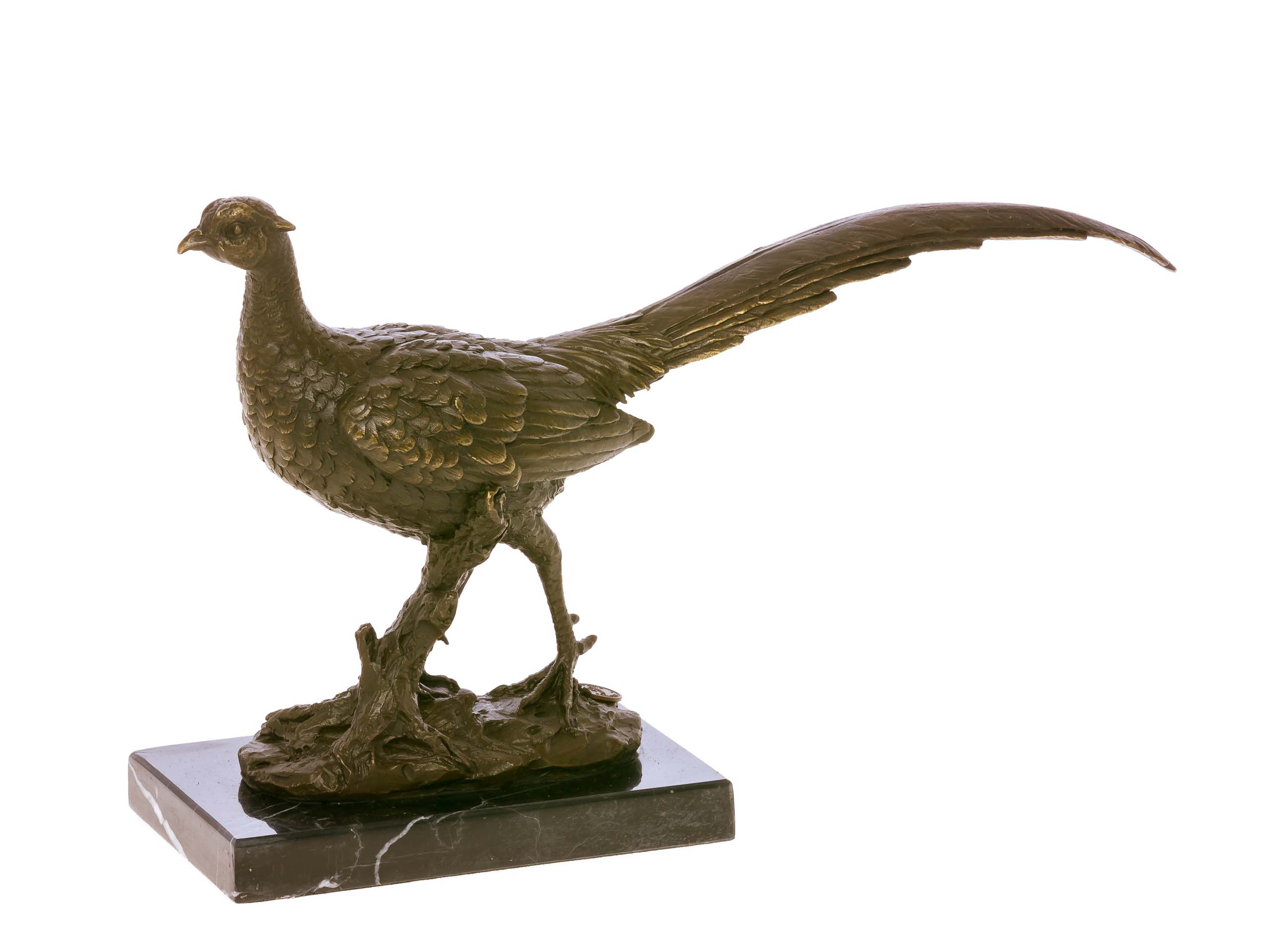 BRONZE FASAN REBHUHN BRONZESKULPTUR BRONZEFIGUR SKULPTUR FIGUR ANTIK STIL