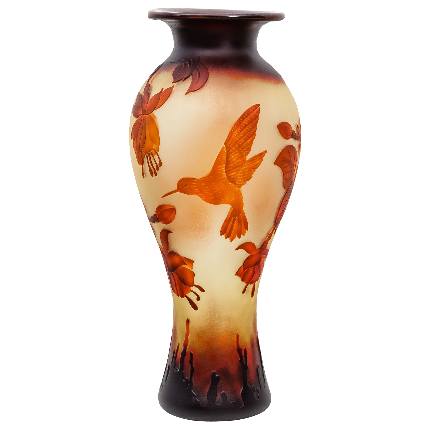GV-54-4 Vase Replika nach Galle Gallé Kolibri Glas Antik-Jugendstil-Stil Kopie c5
