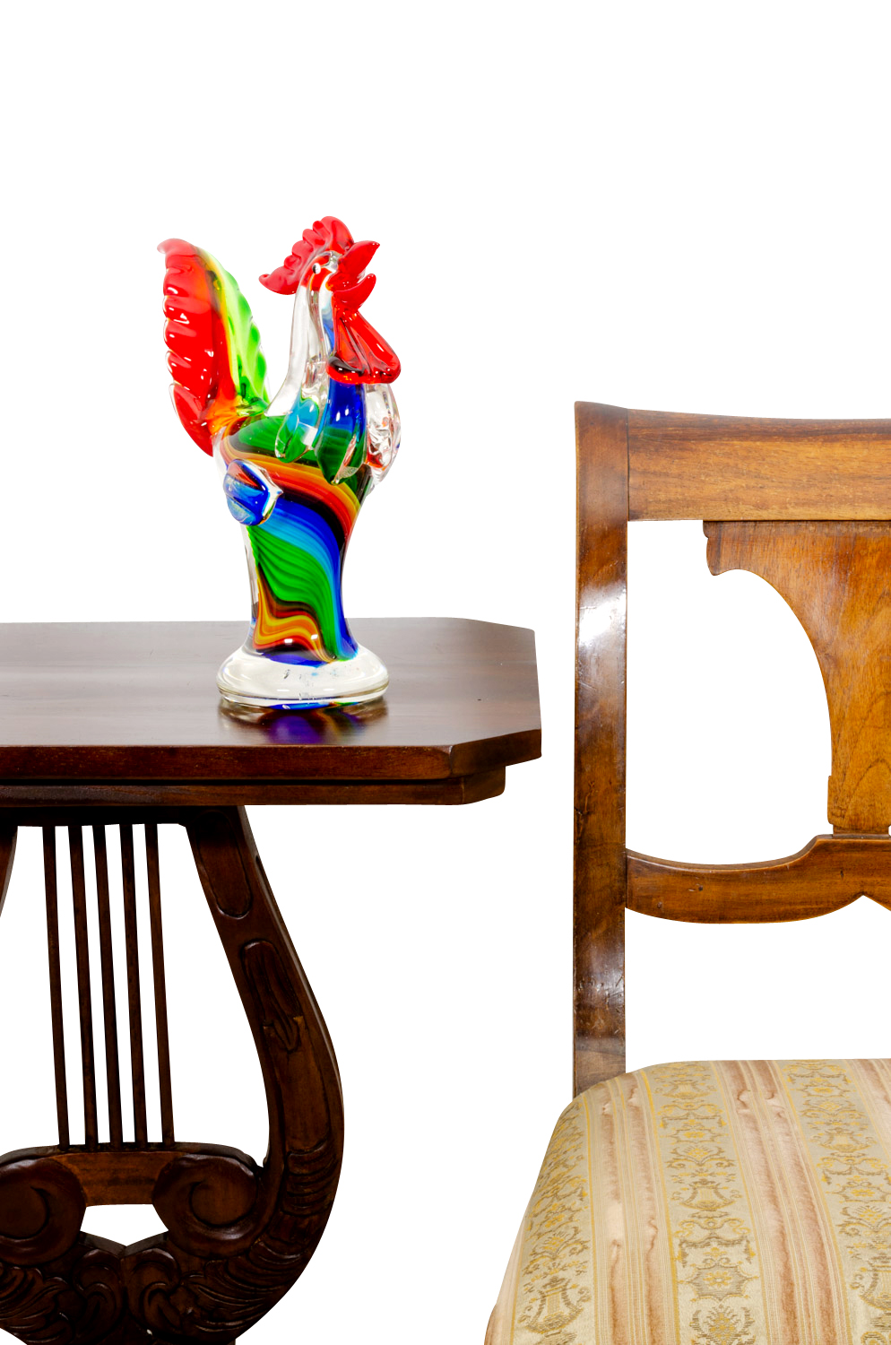 Glasfigur Figur Hahn Glas im Murano Antik Stil 29cm