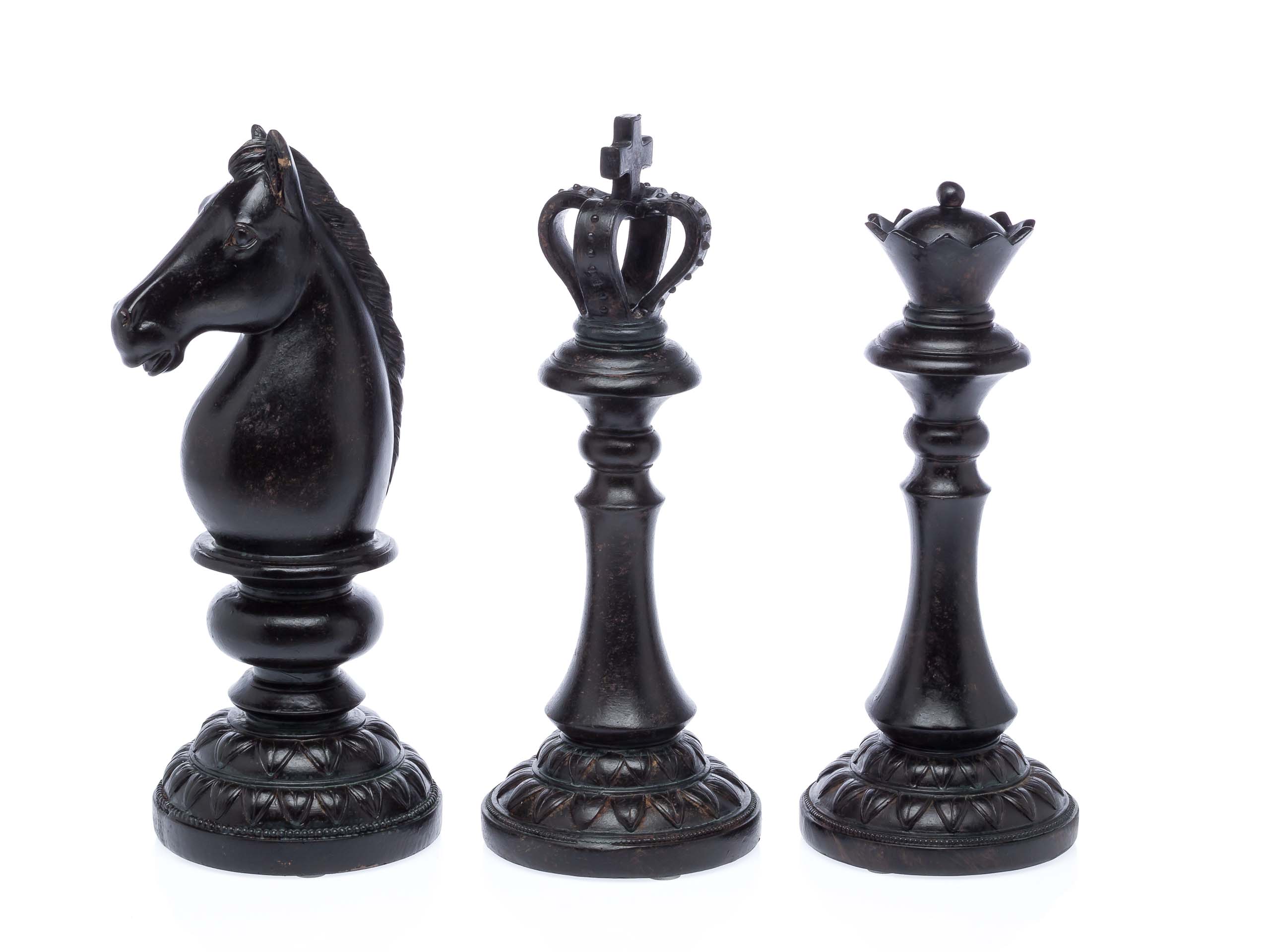 XL Schachfiguren Höhe 33cm Figur König Dame Pferd sculpture chess pieces