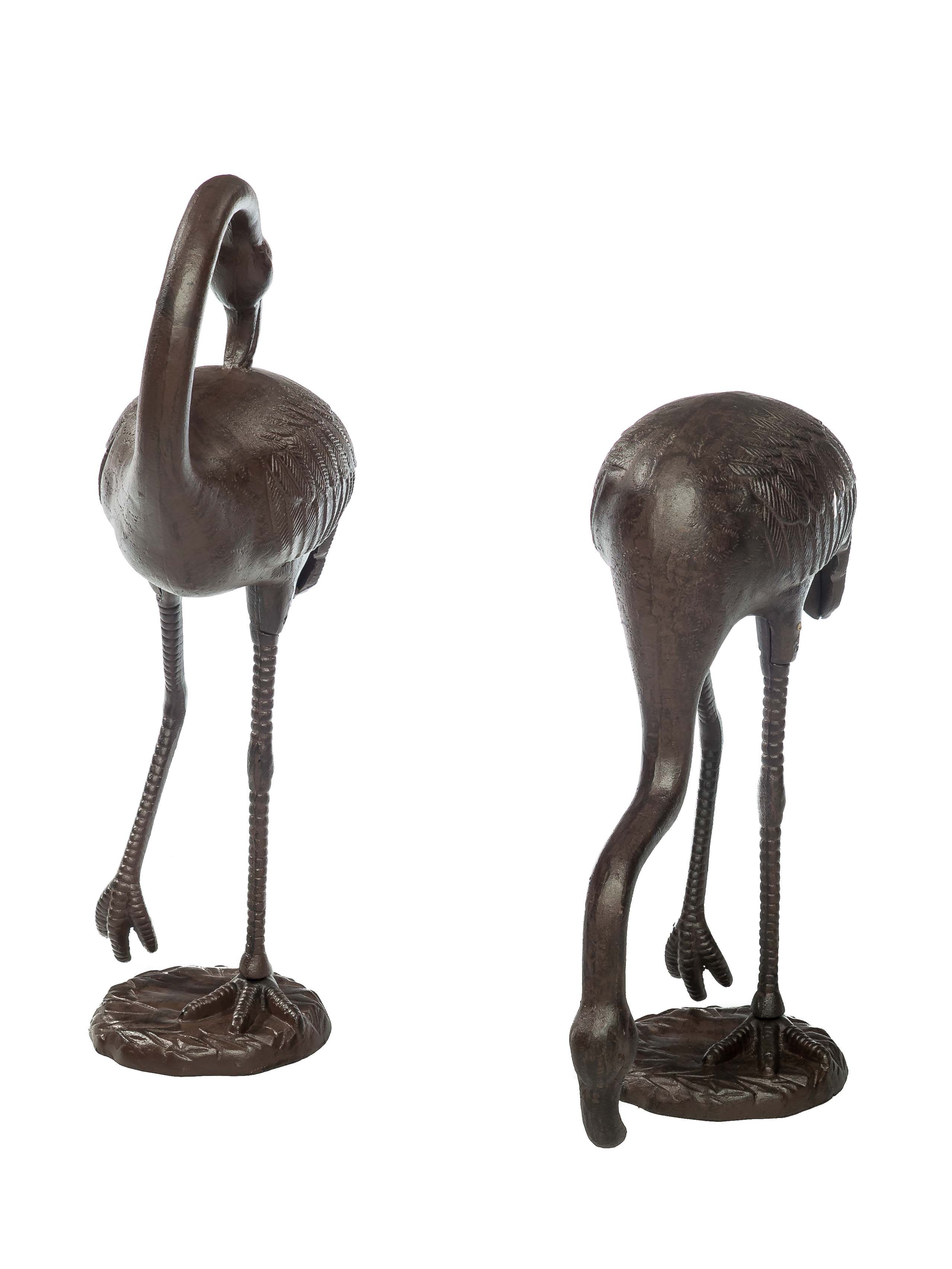 Paar Flamingo aus Alu Skulptur Vogel Gartenfigur Figur Garten Teich sculpture