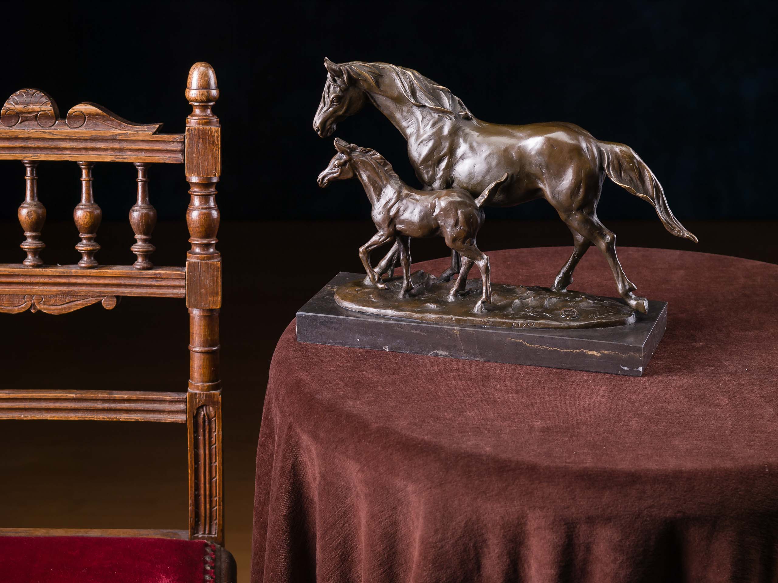 Bronze Skulptur Pferd Fohlen 6,5kg Figur Bronzeskulptur Pferde Bronzefigur