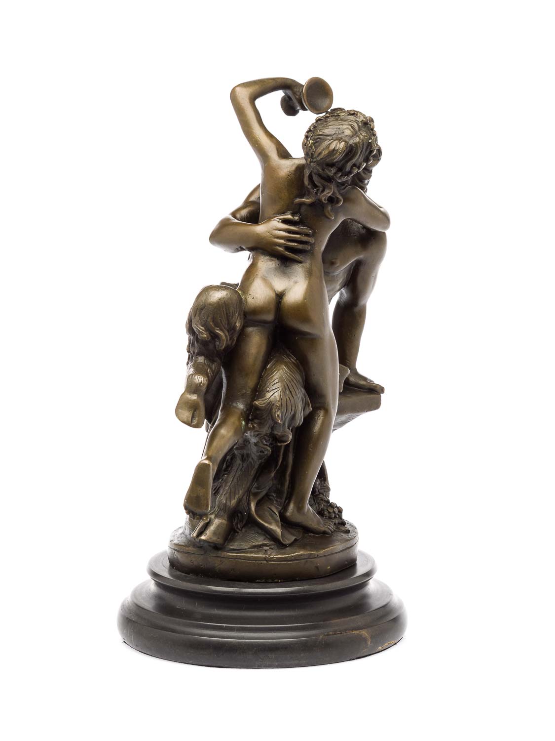 Bronzeskulptur Faun erotisches Liebespaar Bronze Figur Skulptur 30cm sculpture