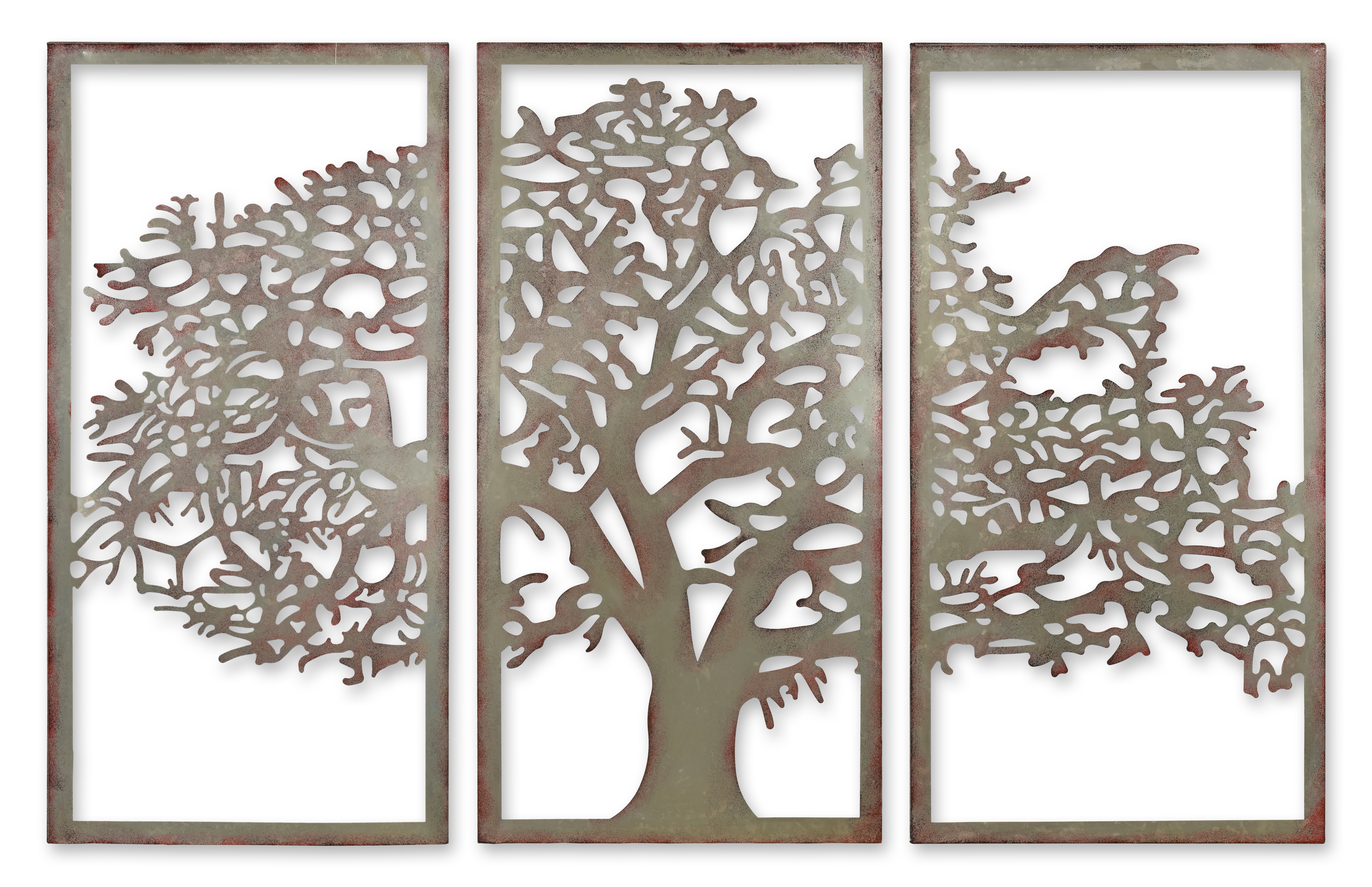 Decoración de pared tríptico «Árbol de hierro de la vida» réplica diseño retro decoración