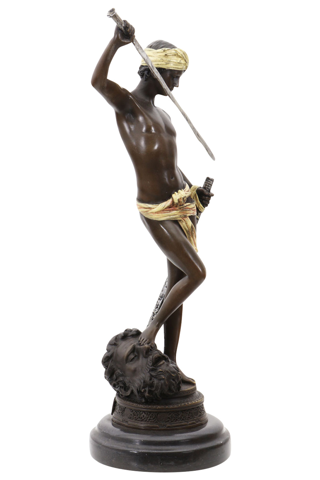 Bronzeskulptur David Goliath im Antik-Stil Bronze Figur Statue 33cm