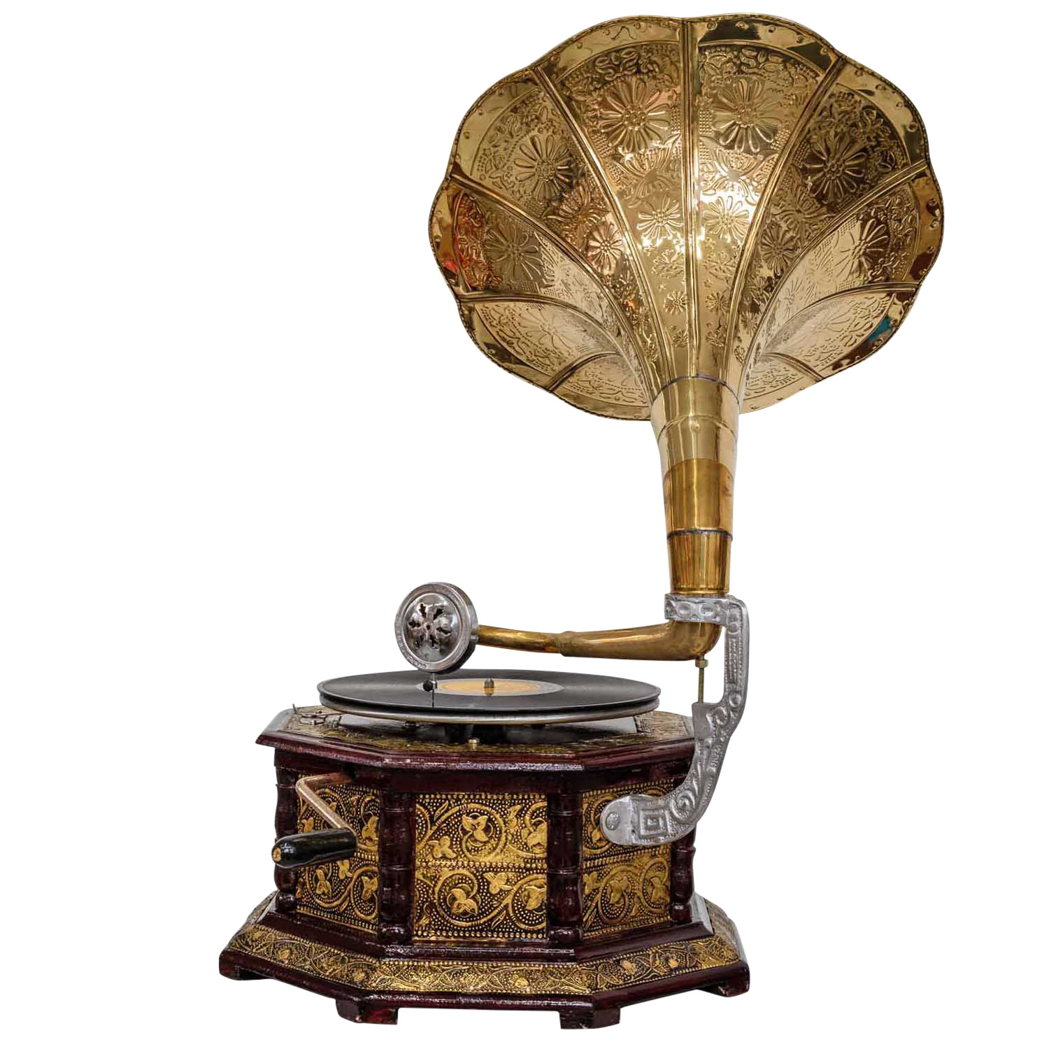 Nostalgie Grammophon Dekoration mit Trichter Grammofon Antik-Stil (i2)