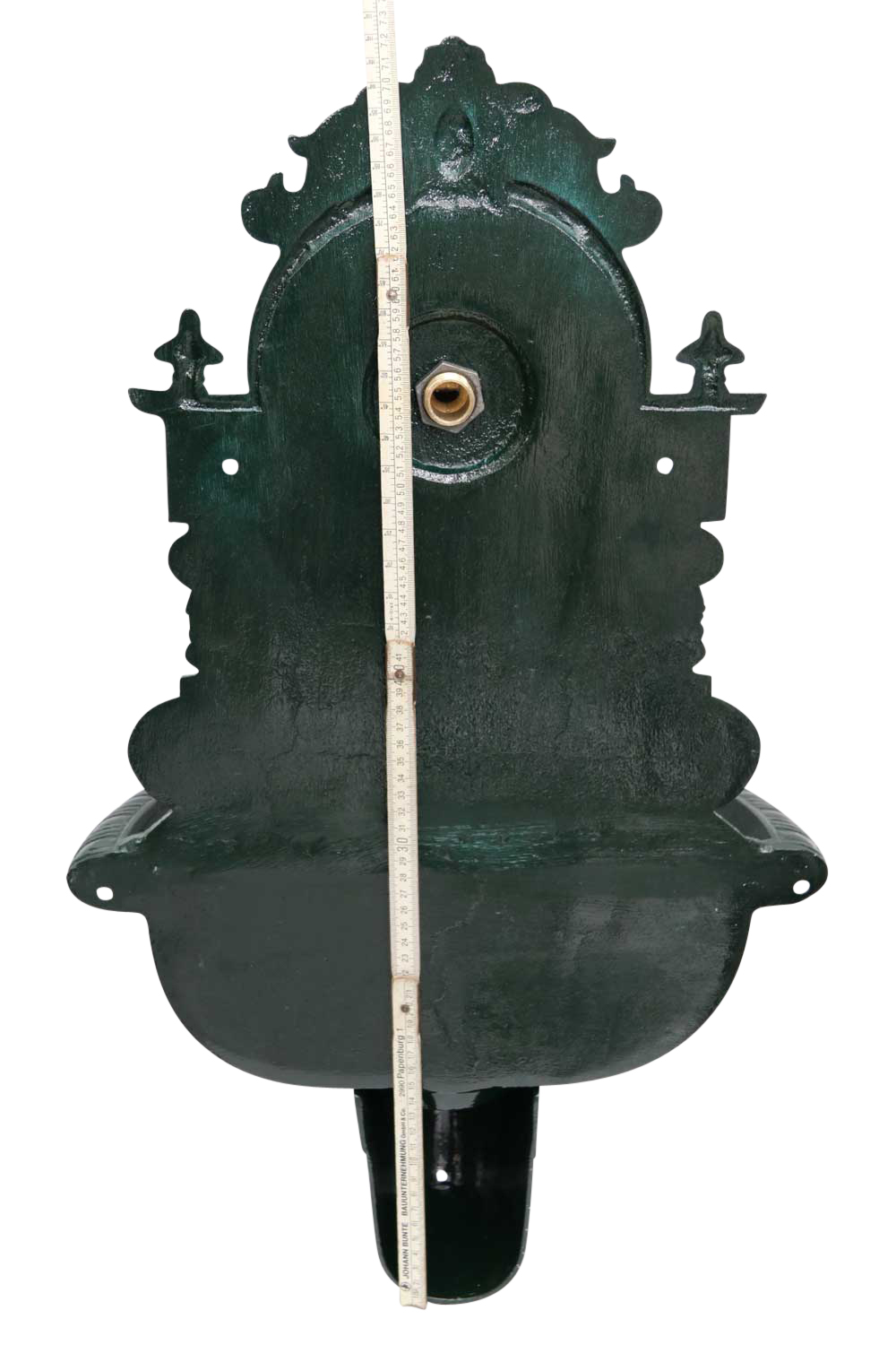 Brunnen 72cm Wandbrunnen grün Alu Waschbecken im Nostalgie Antik-Stil (c)
