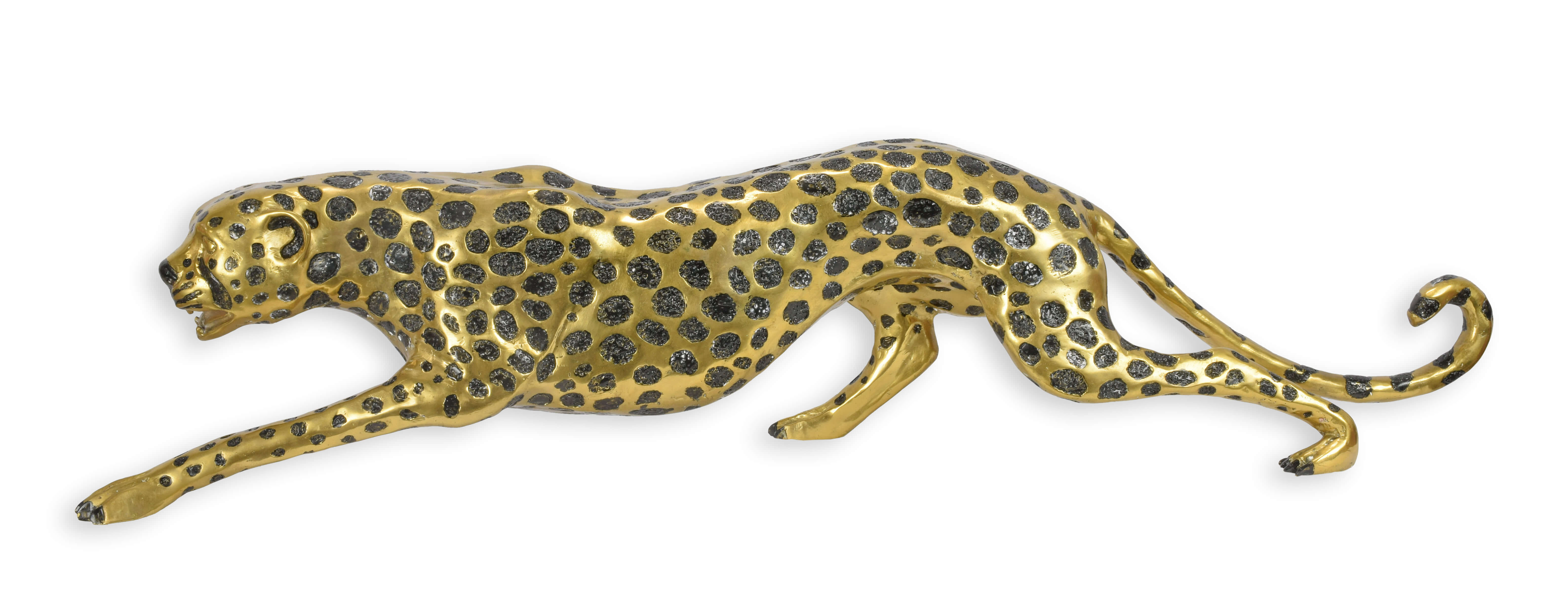 Leopardensilber, Gold Leopard, Tierfigur, Dekorfigur, Wildtier-Statue