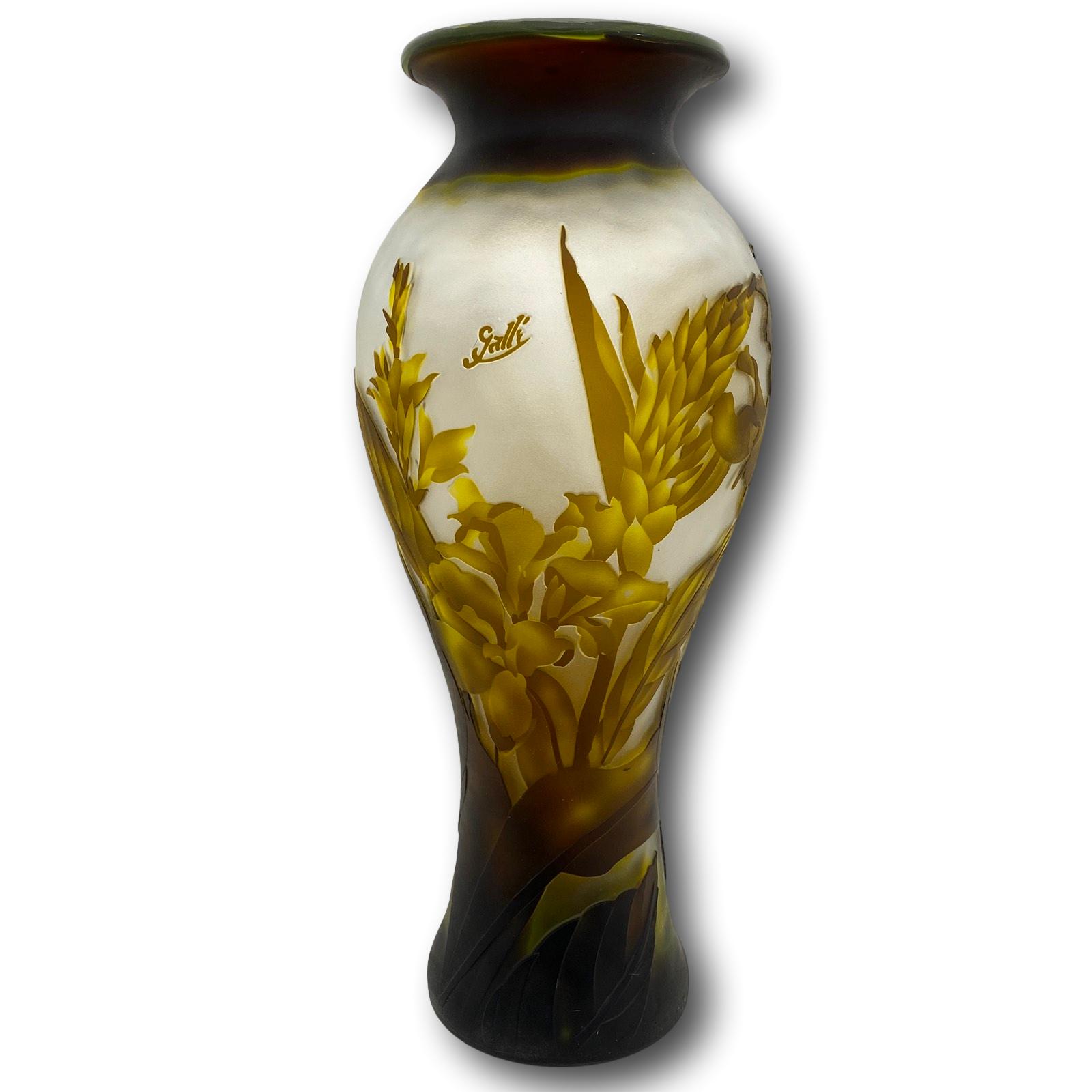 Vase Replika nach Galle Gallé Glasvase Glas Antik-Jugendstil-Stil Kopie c8