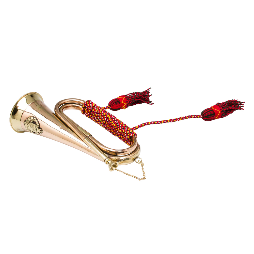 Horn Trompete Dekoration Messing 29cm antik Stil Nostalgie Jagd Jagdhorn Fanfare