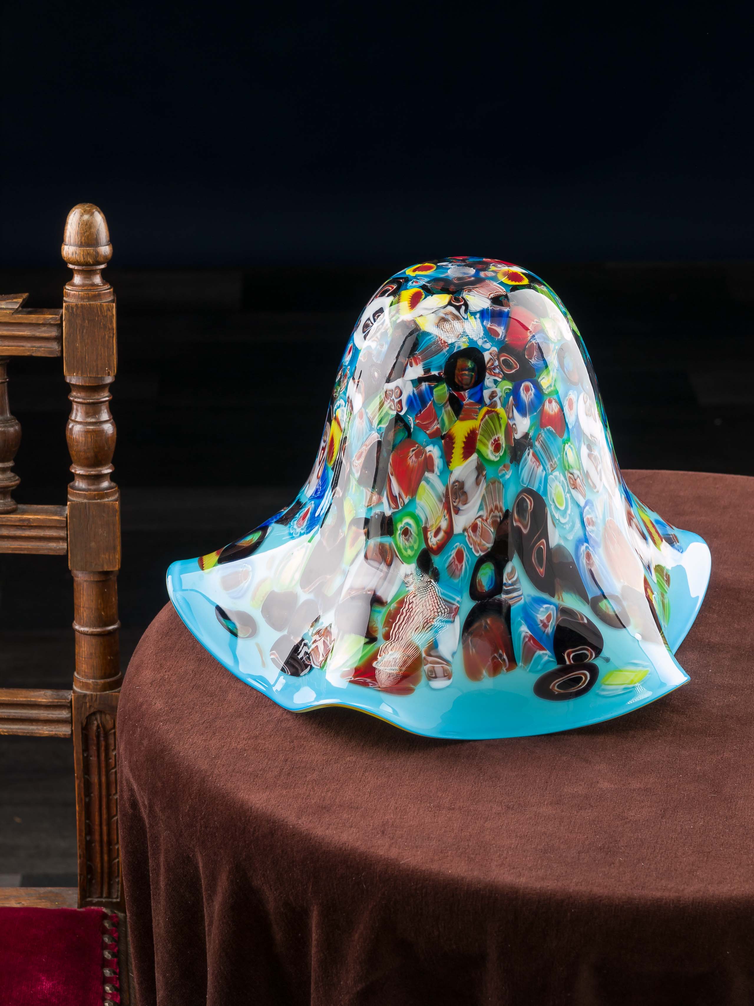 Lampenschirm Tischlampe Lampe Glas Glasschirm Murano Stil glass lampshade türkis