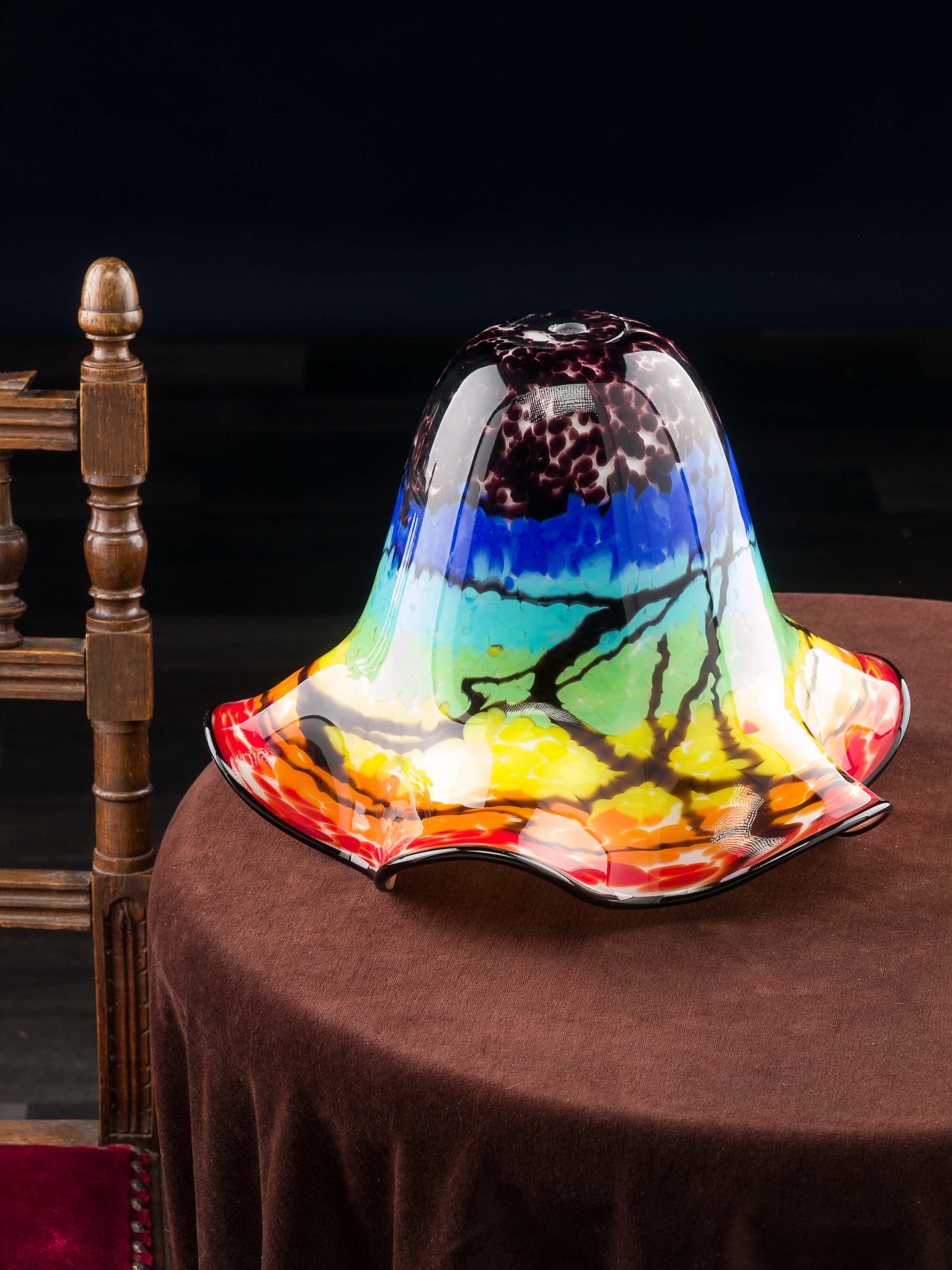 Lampenschirm Tischlampe Lampe Glas Glasschirm Murano Stil glass lampshade farbig