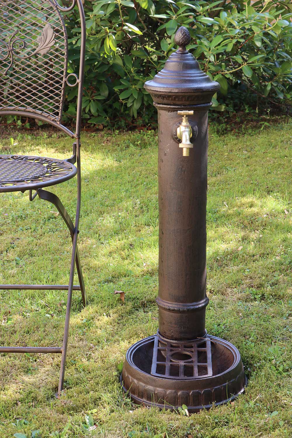 Standbrunnen 78cm Waschbecken Brunnen Eisen Waschplatz Antik-Stil braun