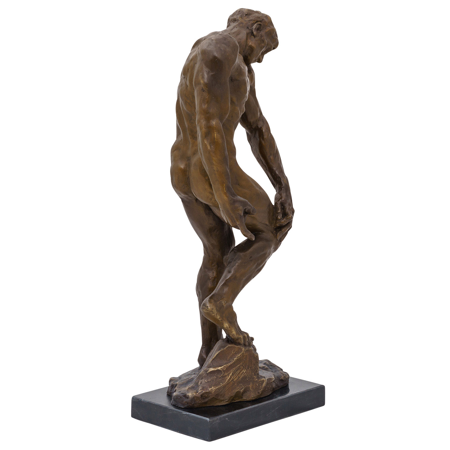 Bronzeskulptur Adam nach Rodin, Kopie, im Antik-Stil Bronze Figur Statue 55cm