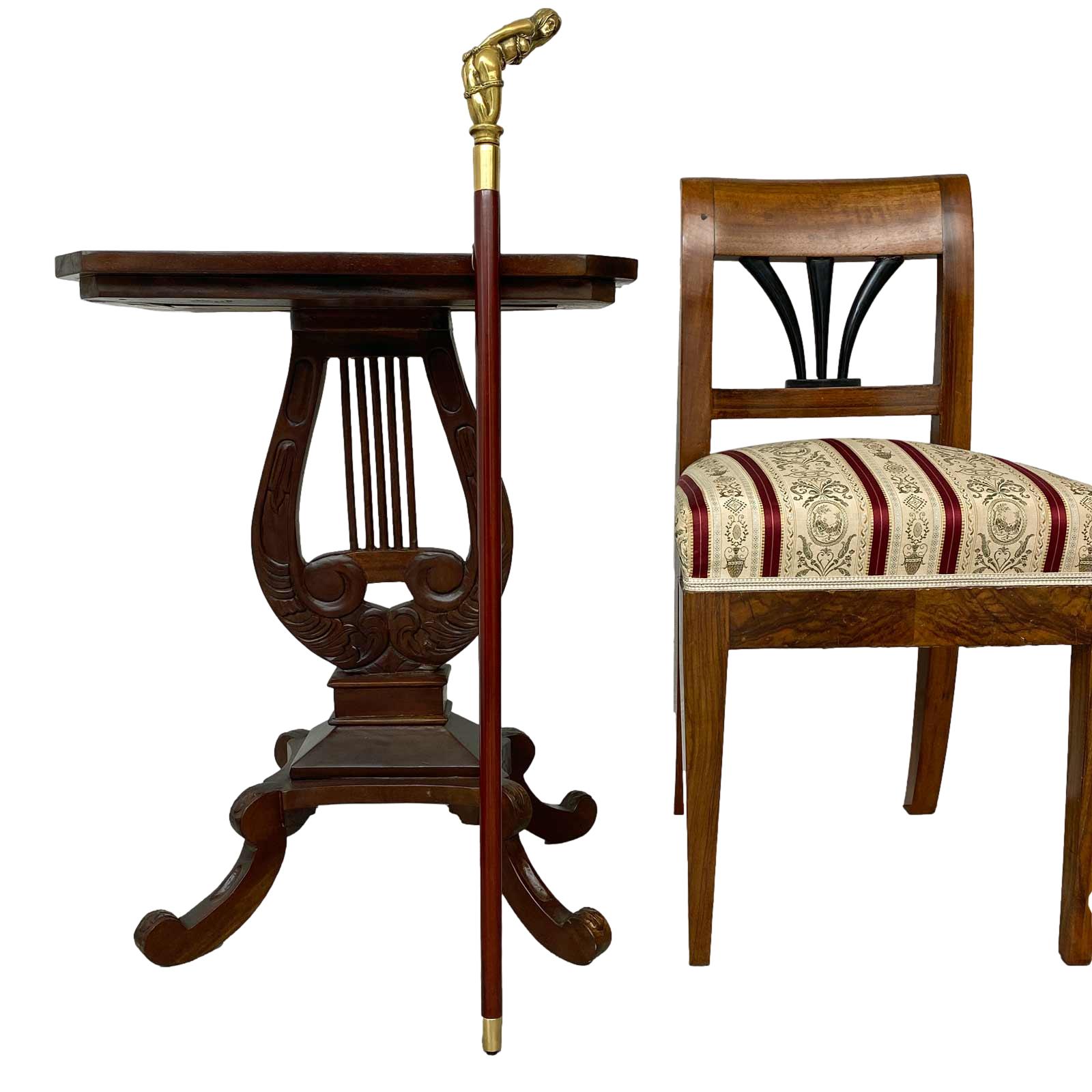 Spazierstock Bronzeskulptur Frau Seil Gehstock Flanierstock Antik-Stil - 93cm