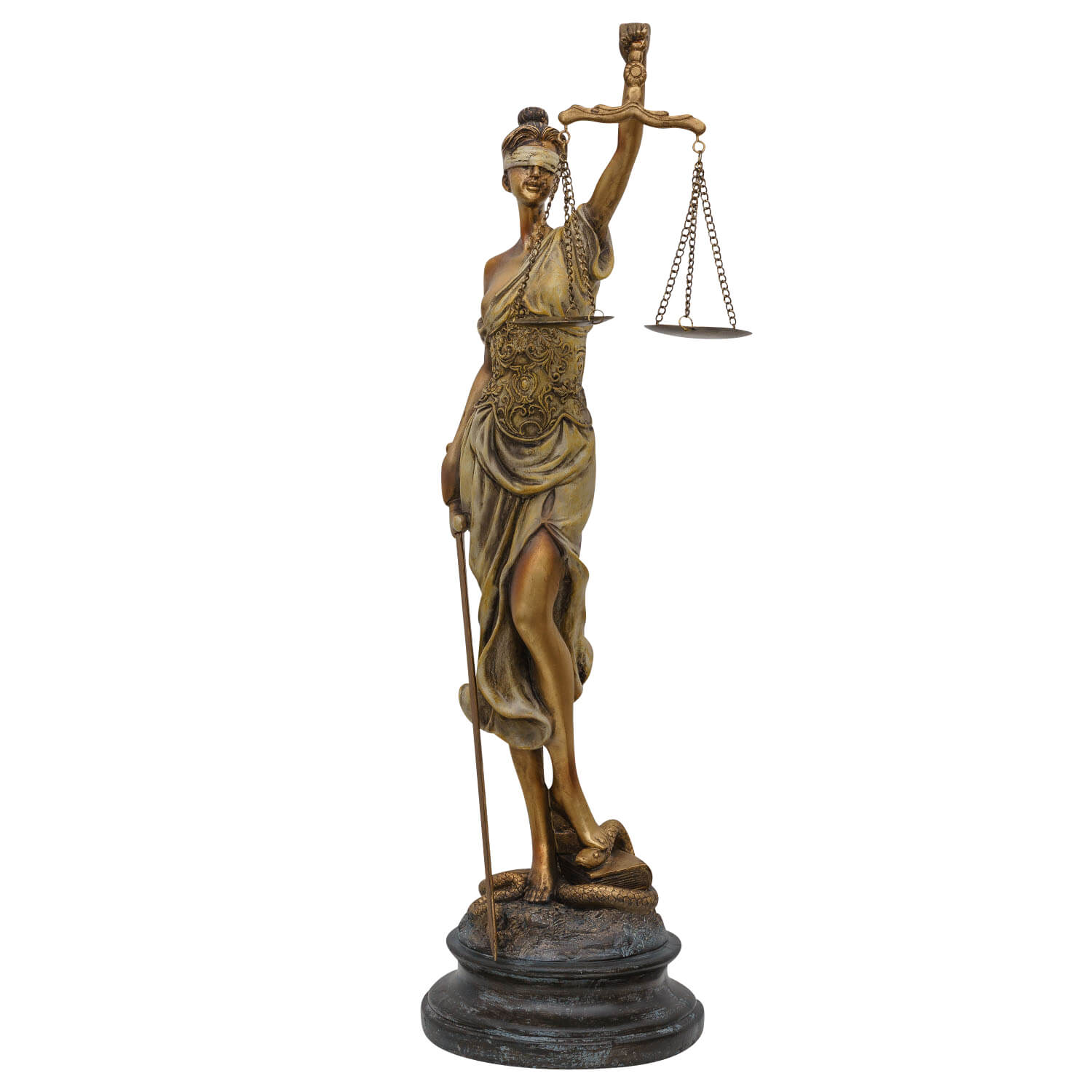 Skulptur Justitia Göttin der Gerechtigkeit Figur im Antik-Stil - 53cm