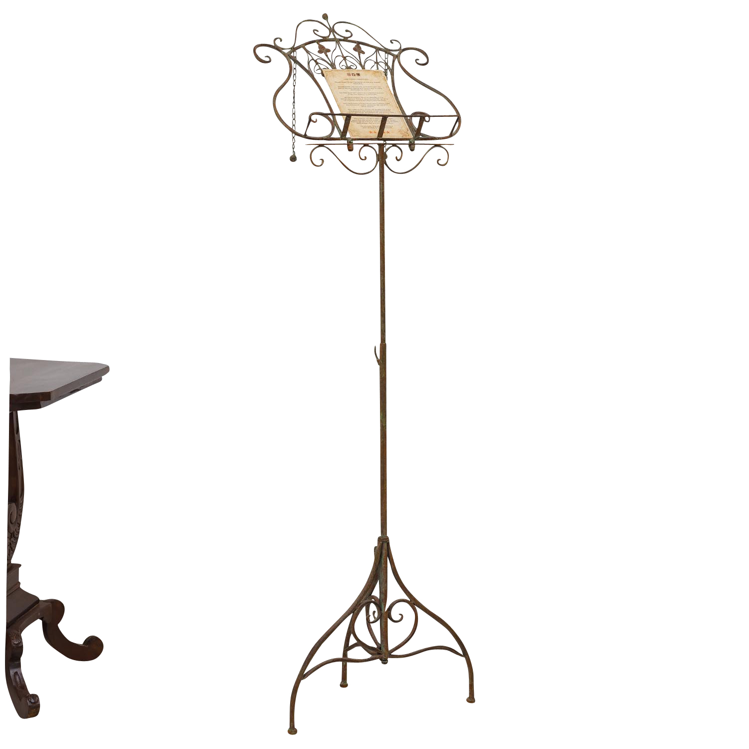 Notenständer Notenschlüssel Lyra Menüständer Aufsteller Notenpult Barockstil