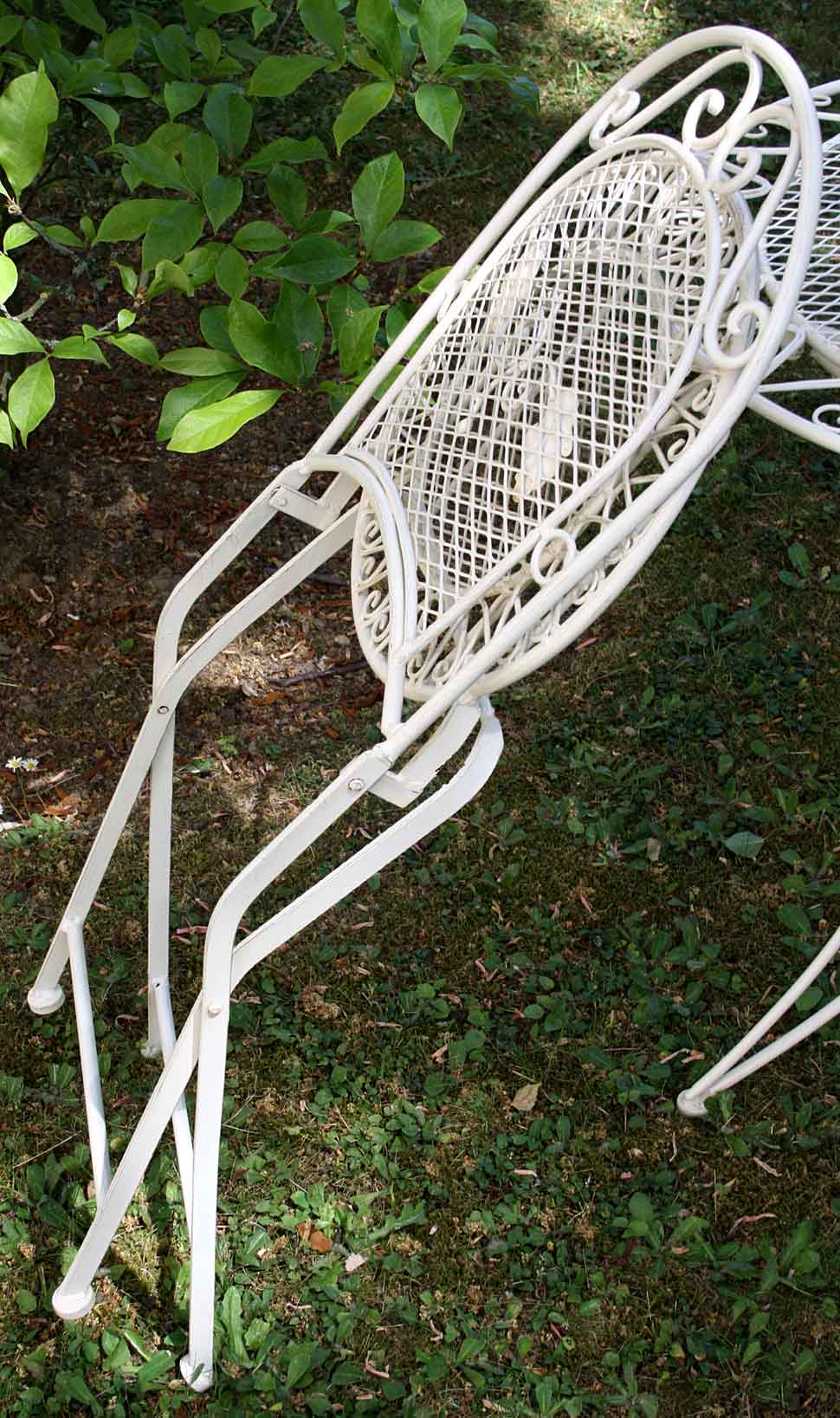 Nostalgie Gartenstuhl 9kg Eisen Stuhl Klappstuhl Antik-Stil creme weiss