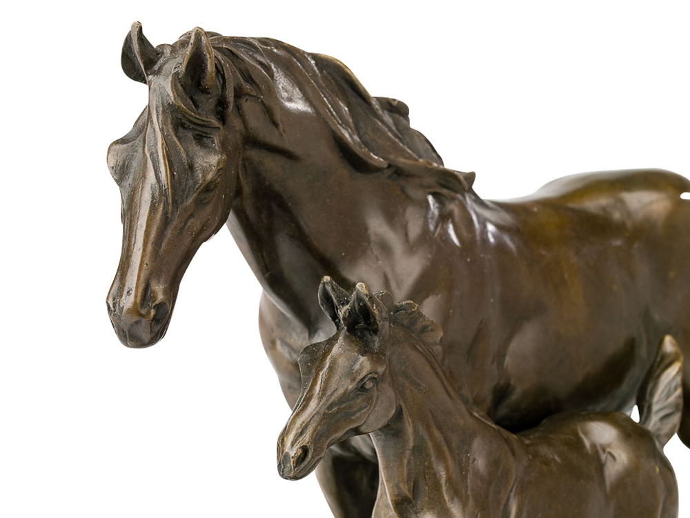 Bronze Skulptur Pferd Fohlen 6,5kg Figur Bronzeskulptur Pferde Bronzefigur
