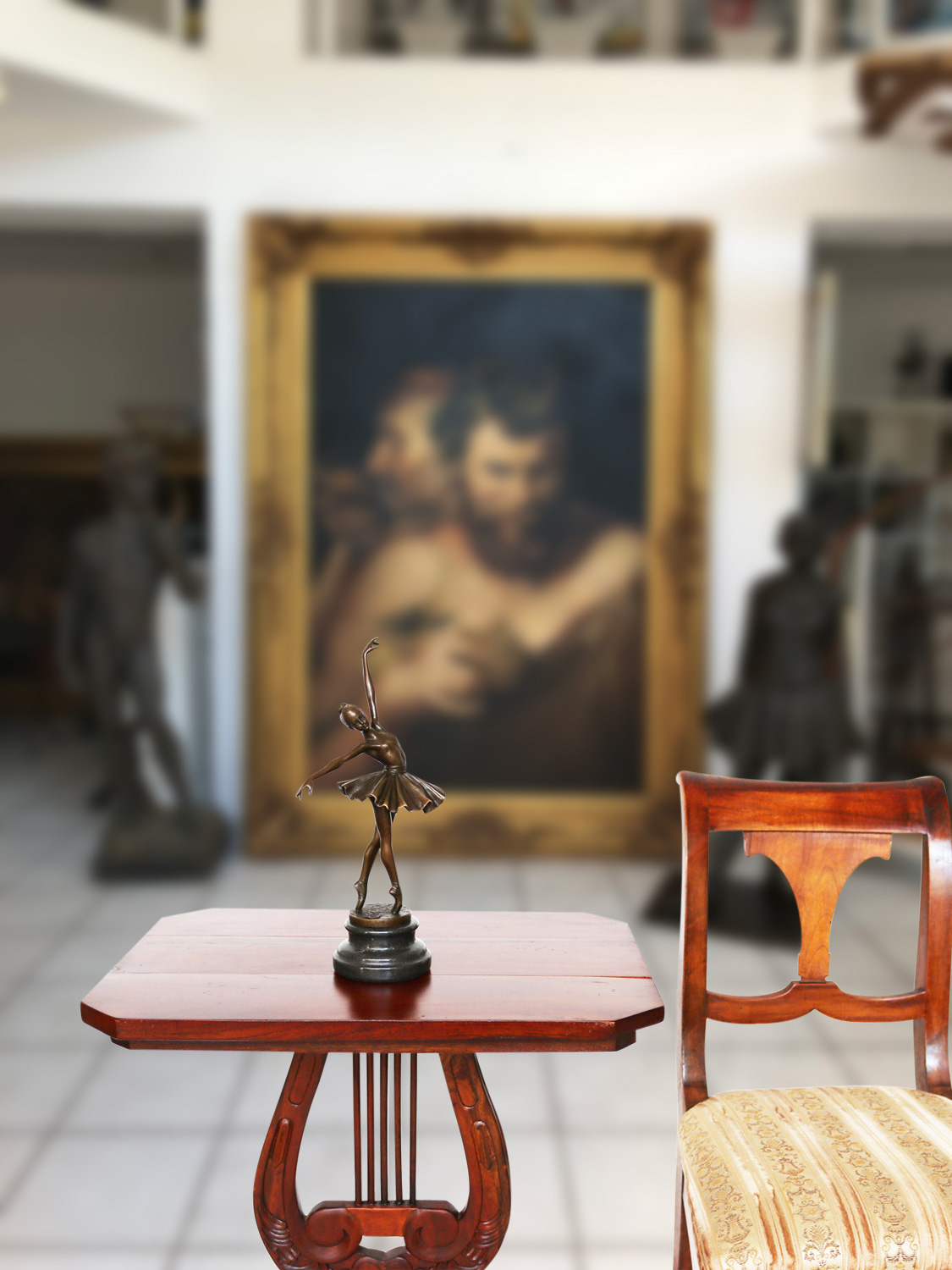 Bronzeskulptur Tänzerin Ballerina nach Degas Ballet Bronze Figur Replika e