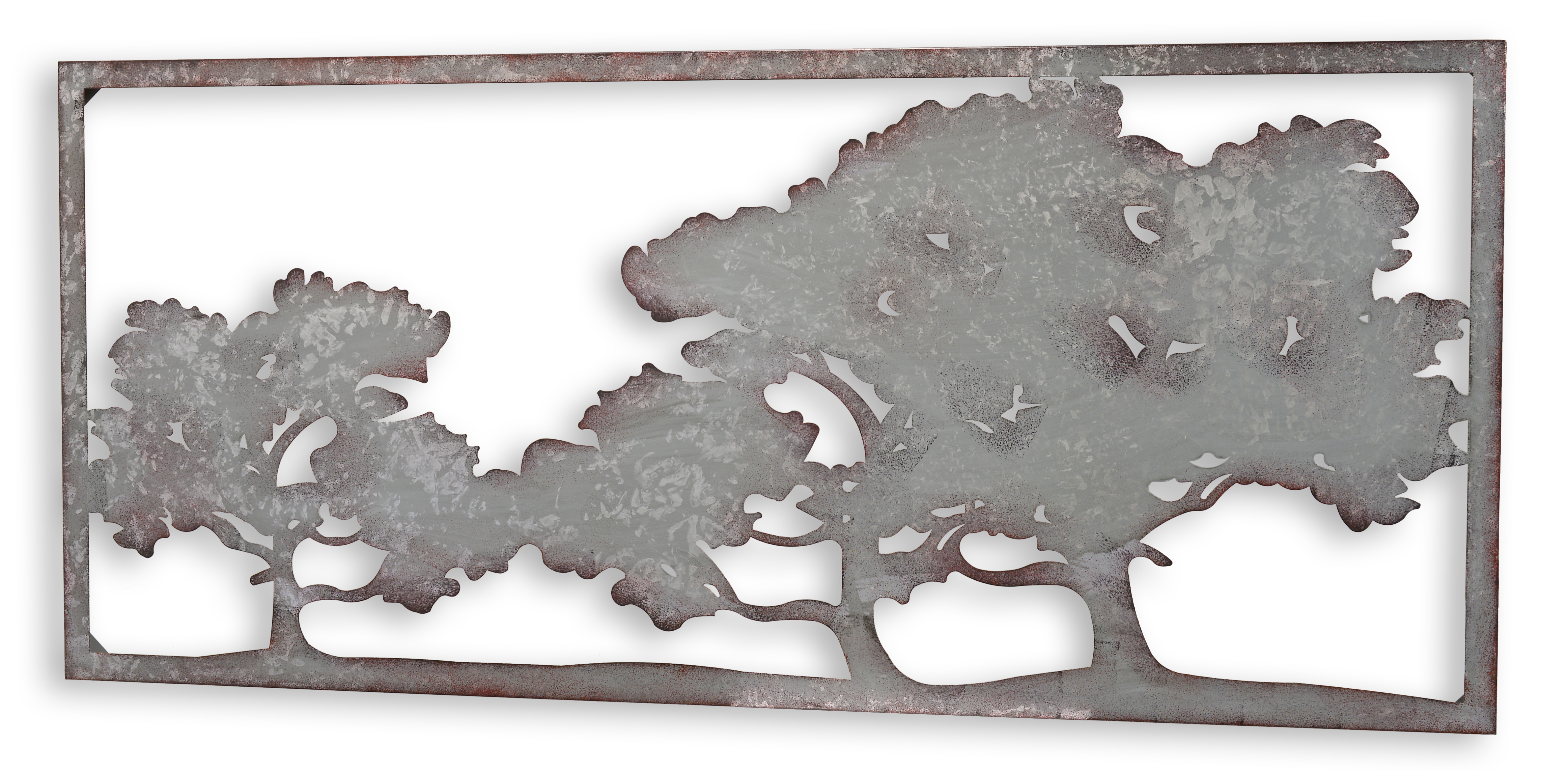 Decoración de pared con paisaje de árbol de hierro réplica diseño retro decoración