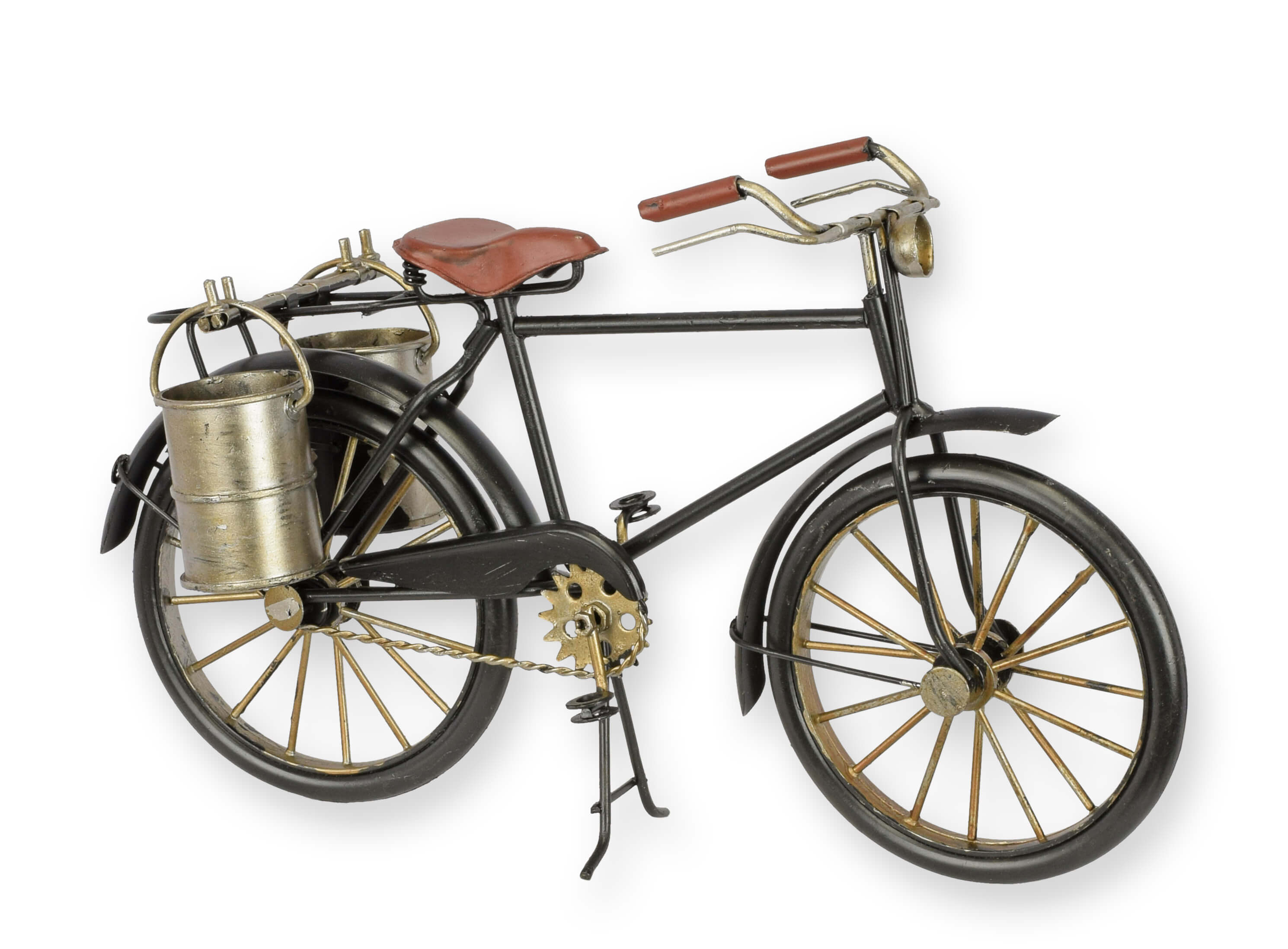 Miniature bicycle, Metal model, Vintage, Two-wheeled, Gold finish