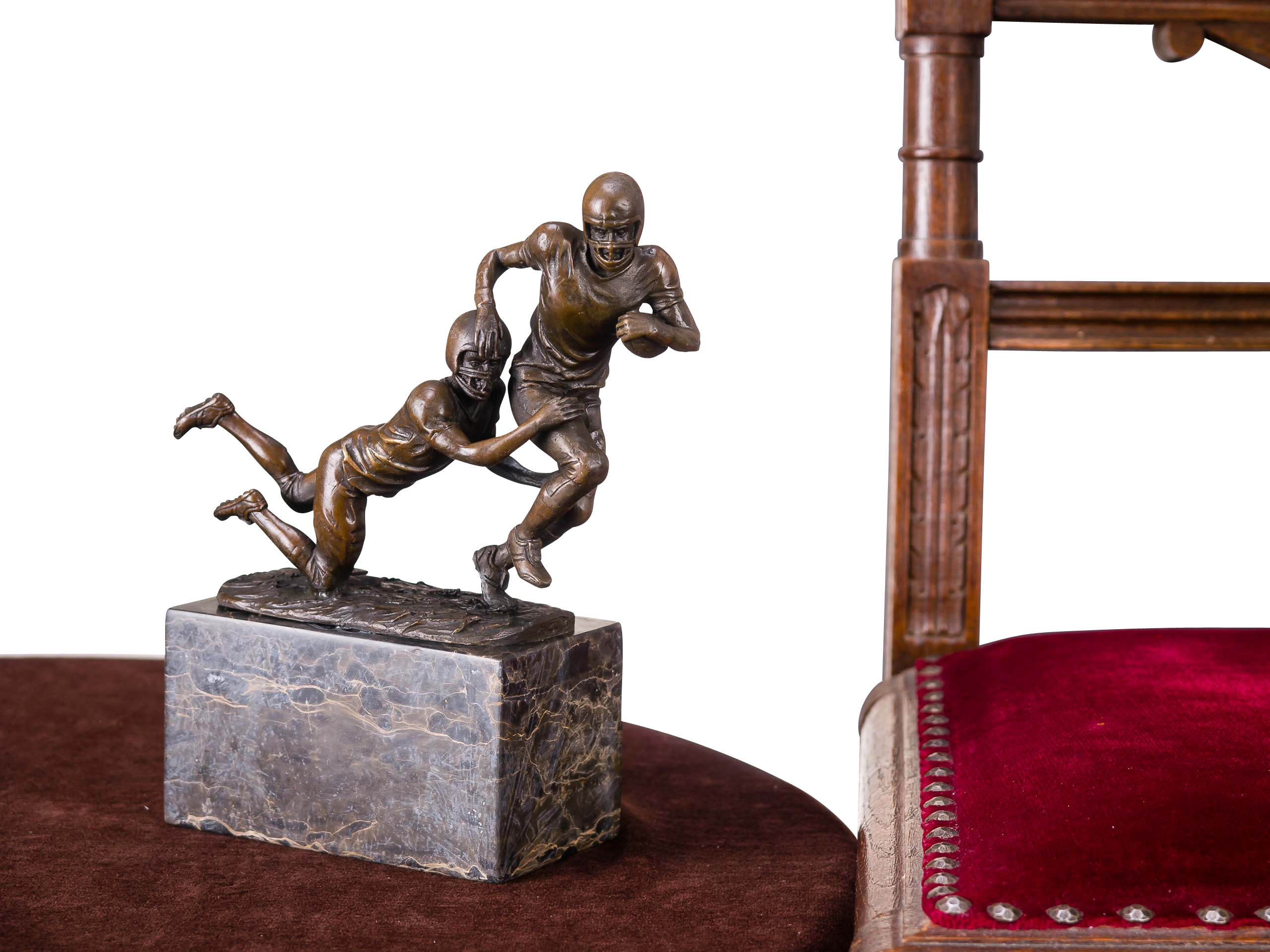 Bronzefigur American Football Bronze Trophäe Skulptur Pokal Super Bowl USA