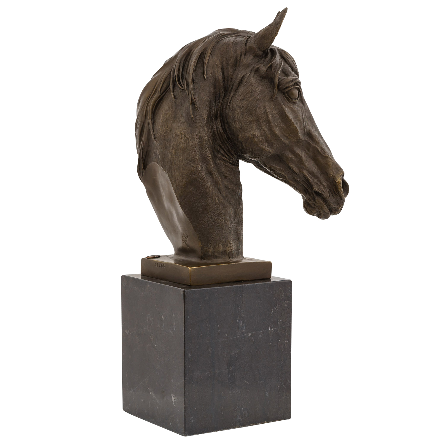 Bronzeskulptur Pferd 44cm Büste Pferdekopf Statue Bronzefigur Bronze Antik-Stil
