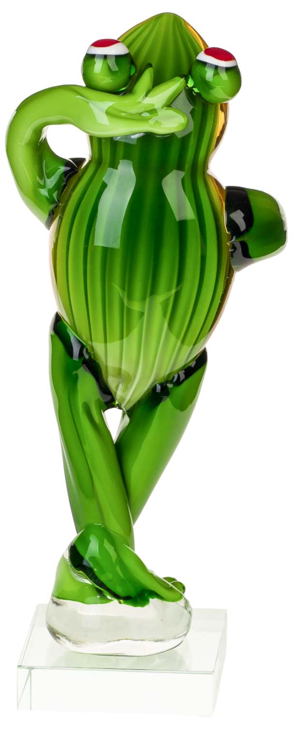 Glasfigur Frosch Glas Figur im Murano Antik-Stil Skulptur 30cm