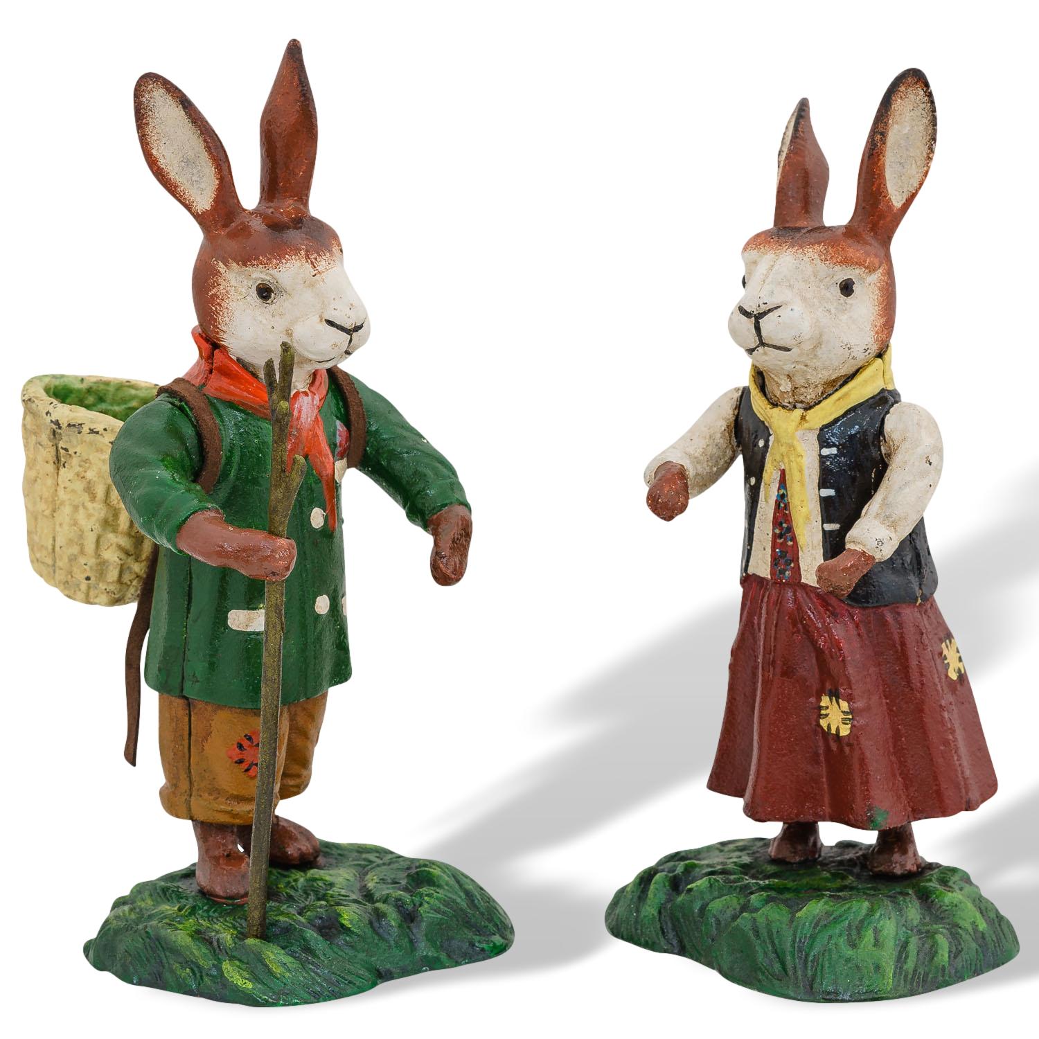 Hasenpaar Hasen Osterhase Hase Eisen 23cm Antik-Stil