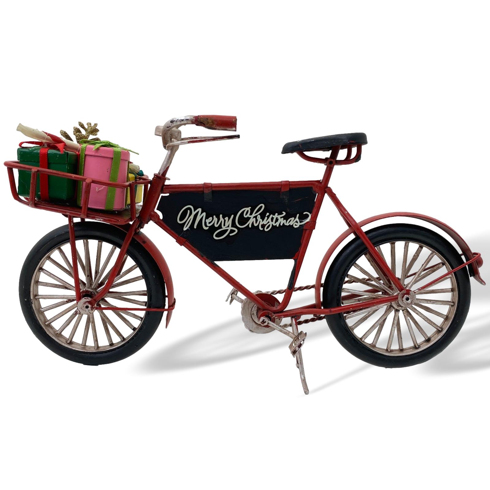 Bicicleta decoración navideña metal nostalgia 24cm estilo antiguo