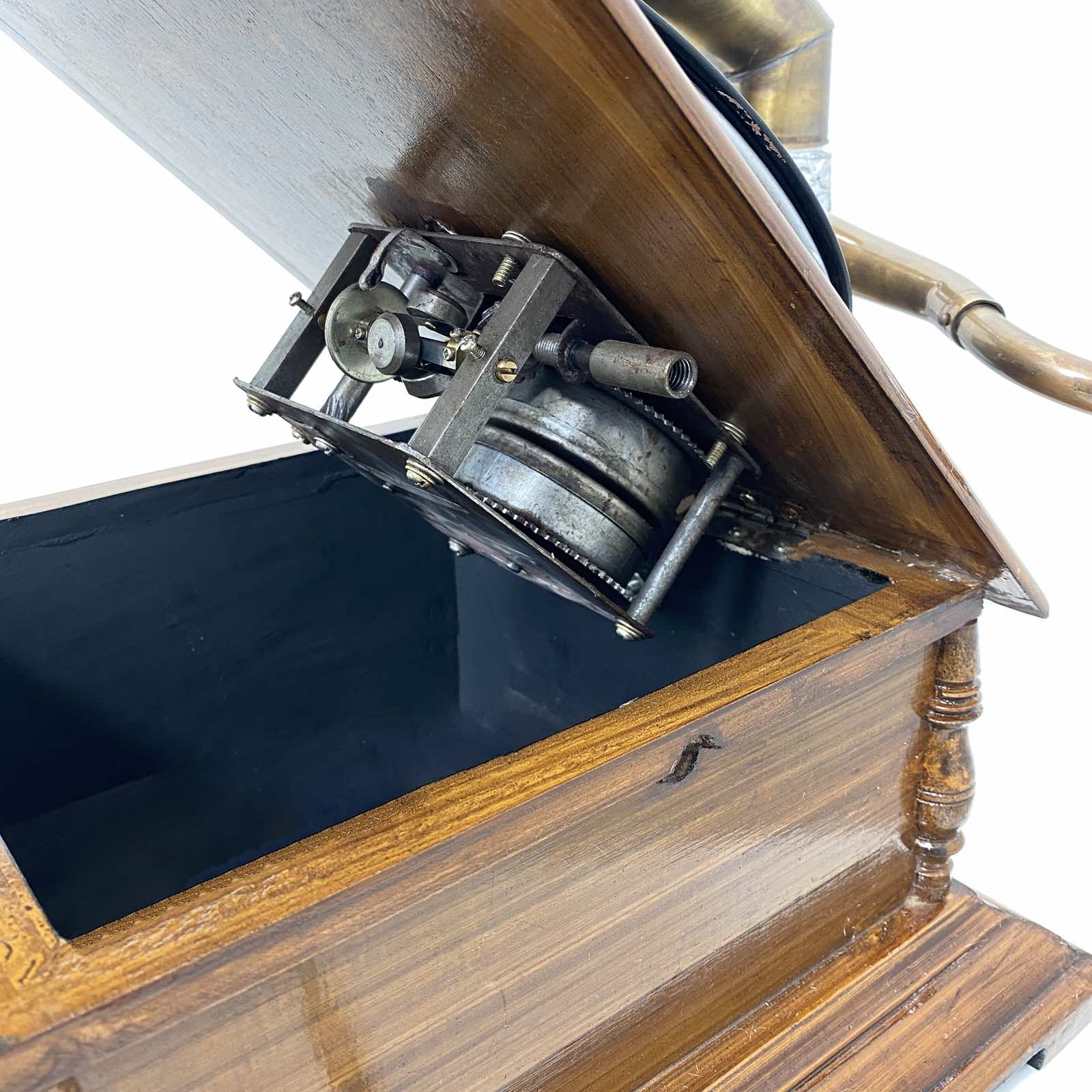 Grammophon Gramophone Dekoration Trichter Grammofon Messing Antik-Stil X03