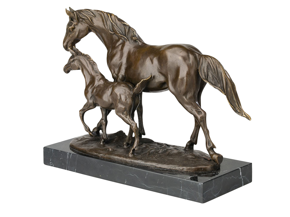 Bronze Skulptur Pferd Fohlen 6,5kg Figur Bronzeskulptur Pferde Bronzefigur